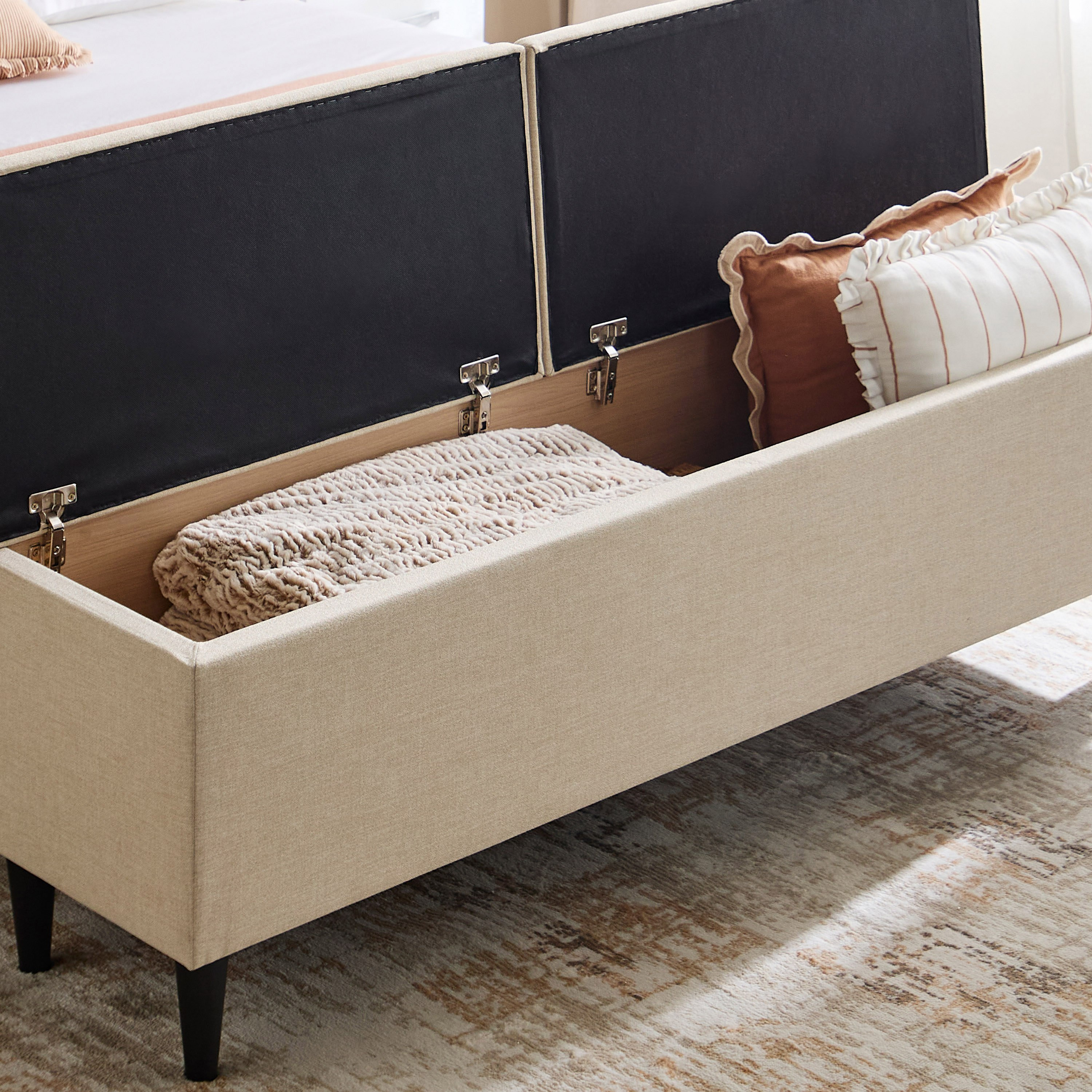 Movo Juno Warren Upholstered Queen Bed with Bench - 160x200 cm-hbxbedroom-bedsandbedsets-beds-queen-image-4