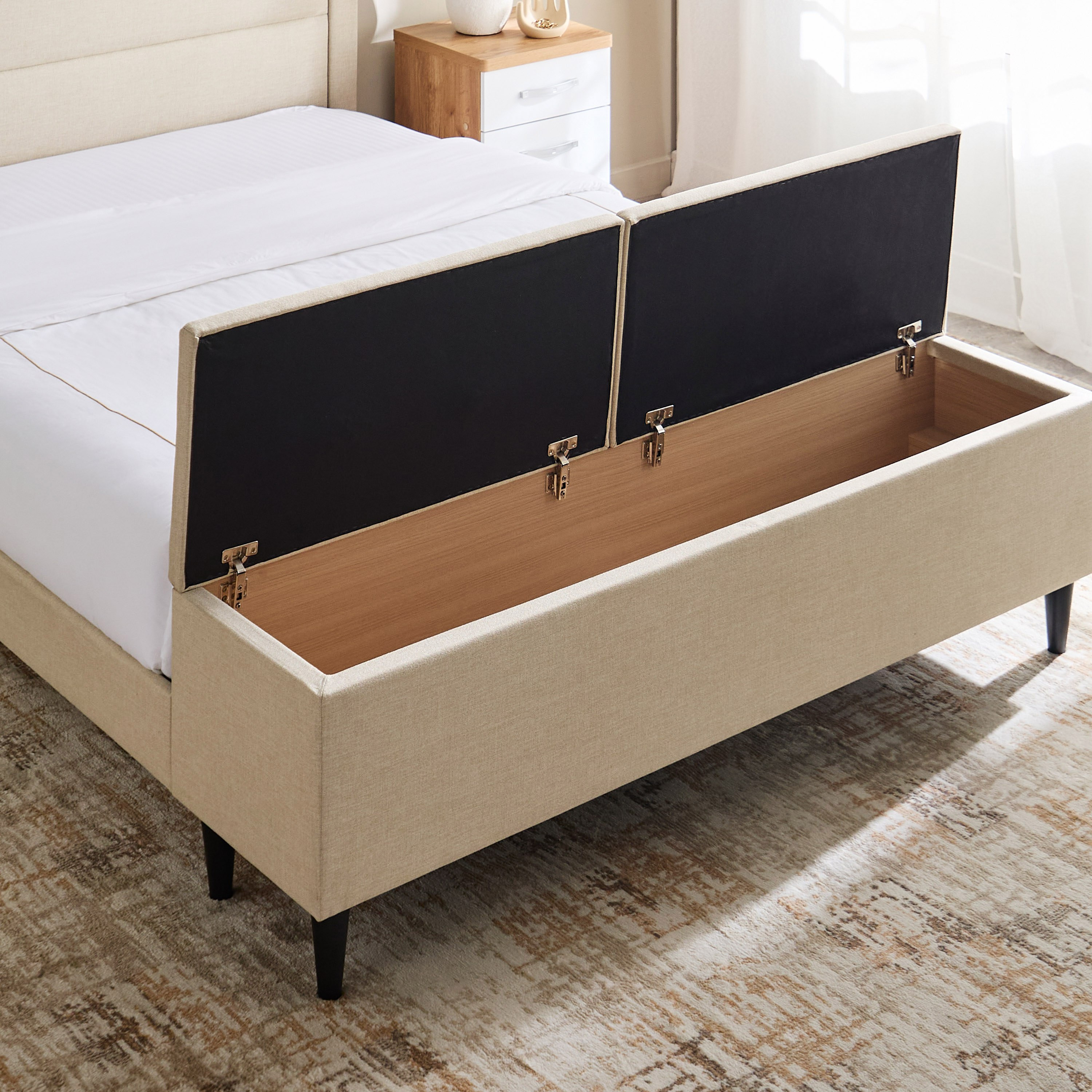 Movo Juno Warren Upholstered Queen Bed with Bench - 160x200 cm-hbxbedroom-bedsandbedsets-beds-queen-image-5