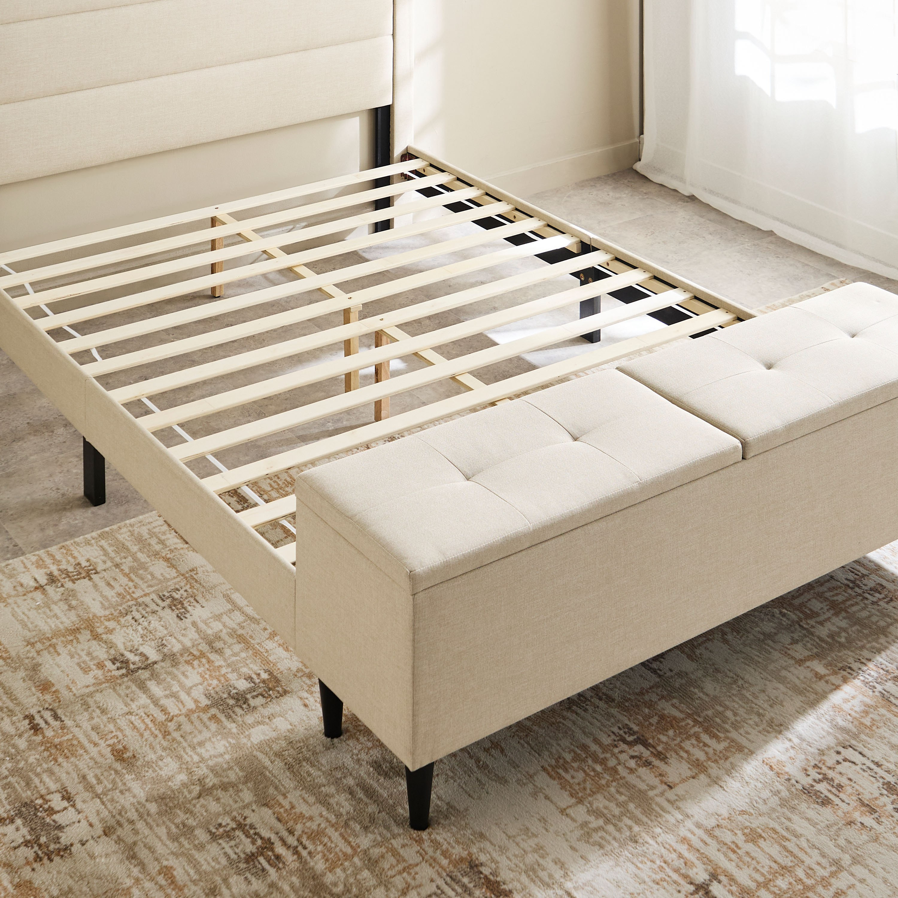 Movo Juno Warren Upholstered Queen Bed with Bench - 160x200 cm-hbxbedroom-bedsandbedsets-beds-queen-image-8