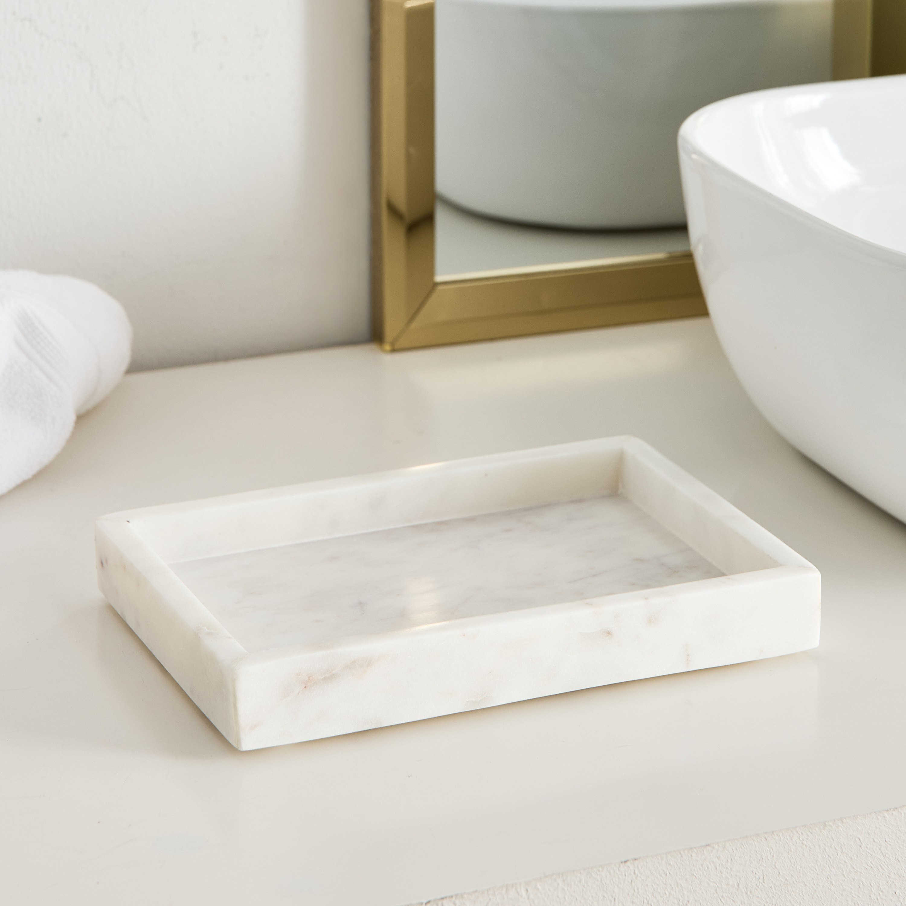 صينية حمام رخام من رويال- 22.5×15×2.5 سم-hbxdecorandfurnishings-bathroomaccessories-bathroomsets-image-1