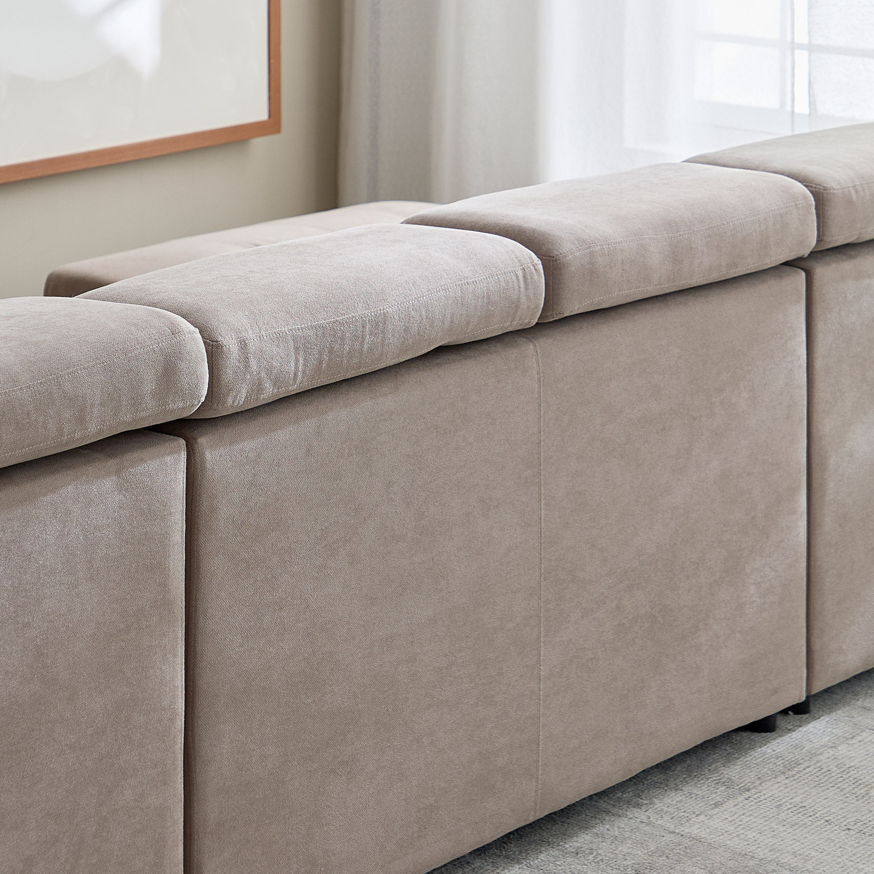 كنبة سرير ركنية يسار 5 مقاعد قماش مع مسند رأس قابل للتعديل ومقعد عثماني من مافيس-hbxfurniture-livingroom-sofabeds-image-13