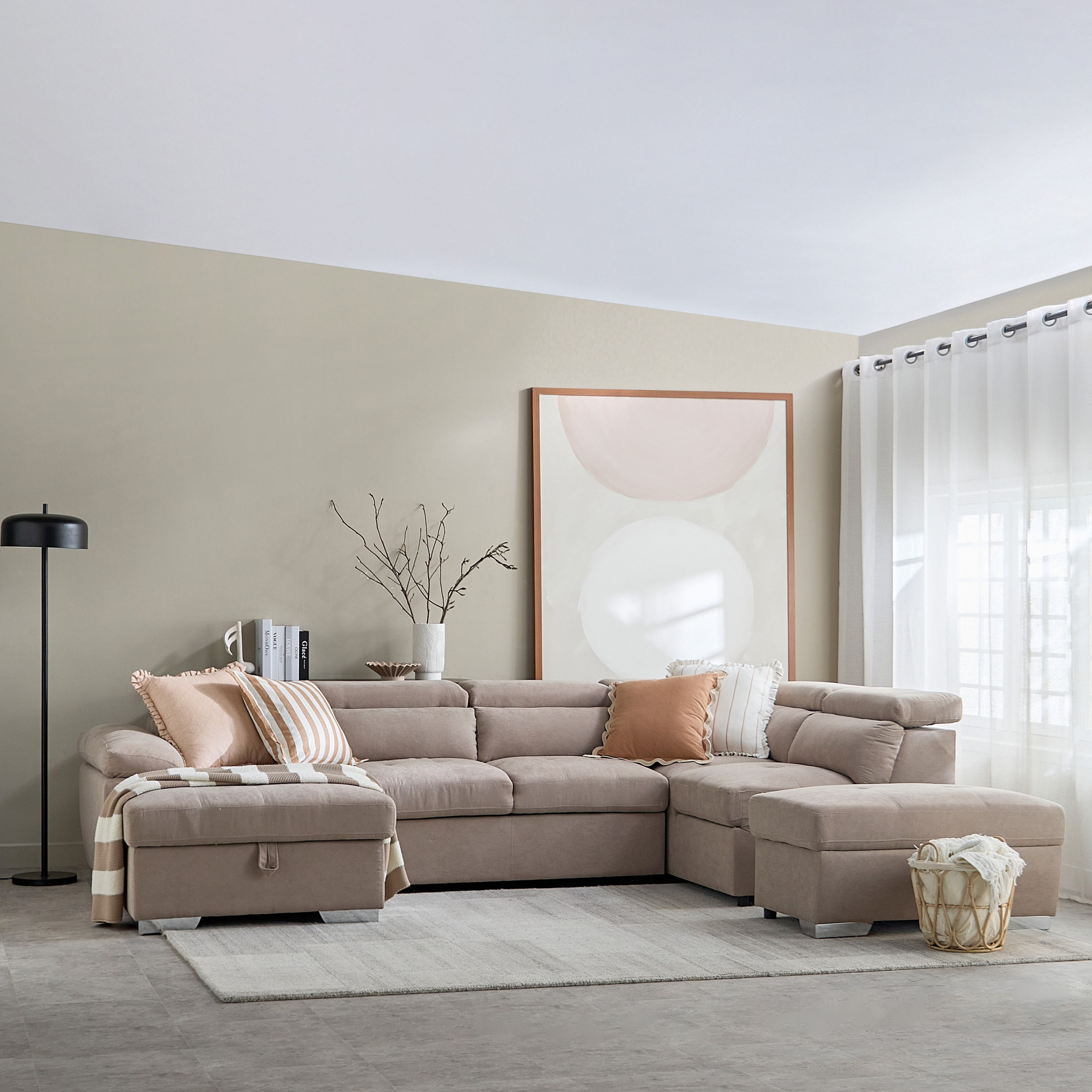 كنبة سرير ركنية يسار 5 مقاعد قماش مع مسند رأس قابل للتعديل ومقعد عثماني من مافيس-hbxfurniture-livingroom-sofabeds-image-16