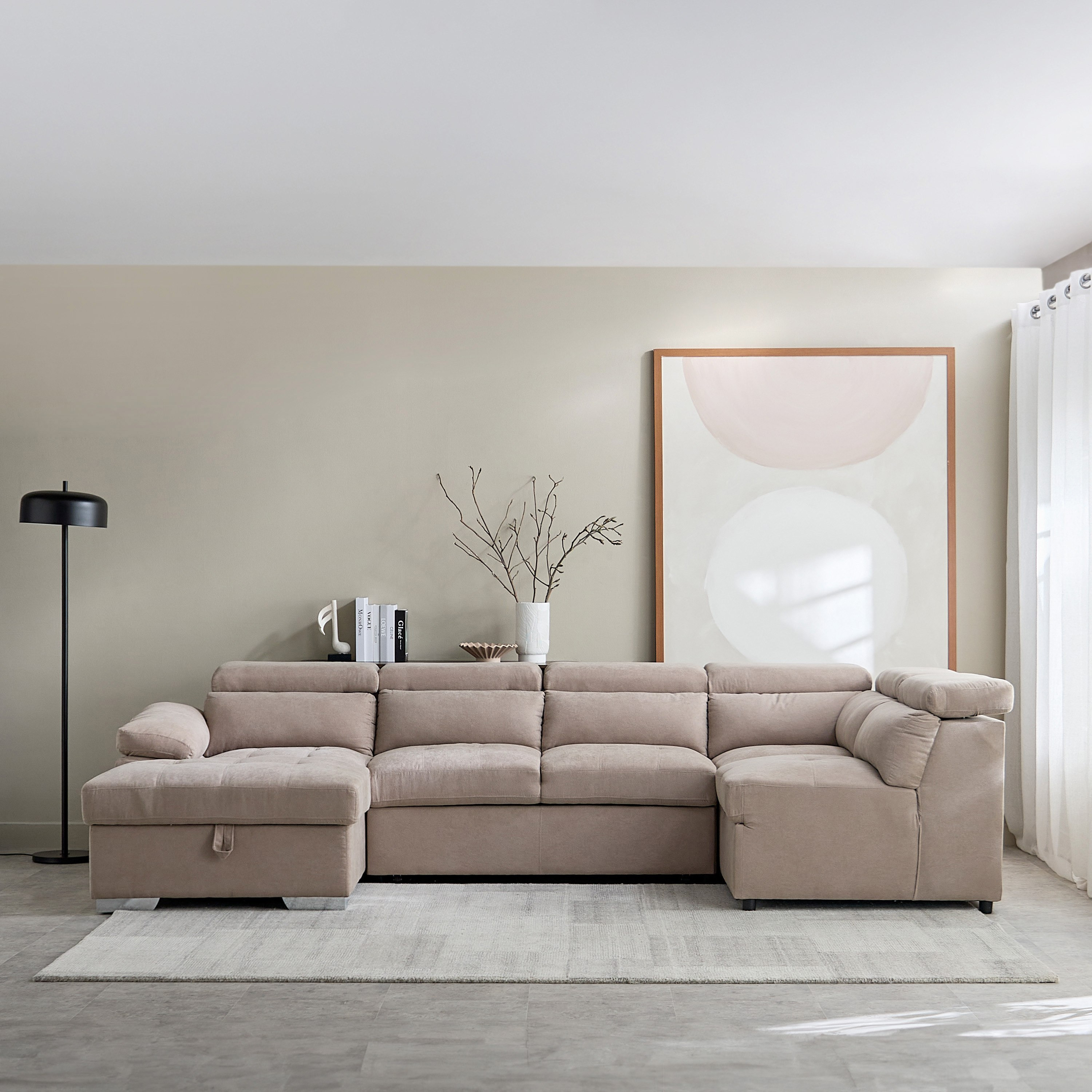 كنبة سرير ركنية يسار 5 مقاعد قماش مع مسند رأس قابل للتعديل ومقعد عثماني من مافيس-hbxfurniture-livingroom-sofabeds-image-3