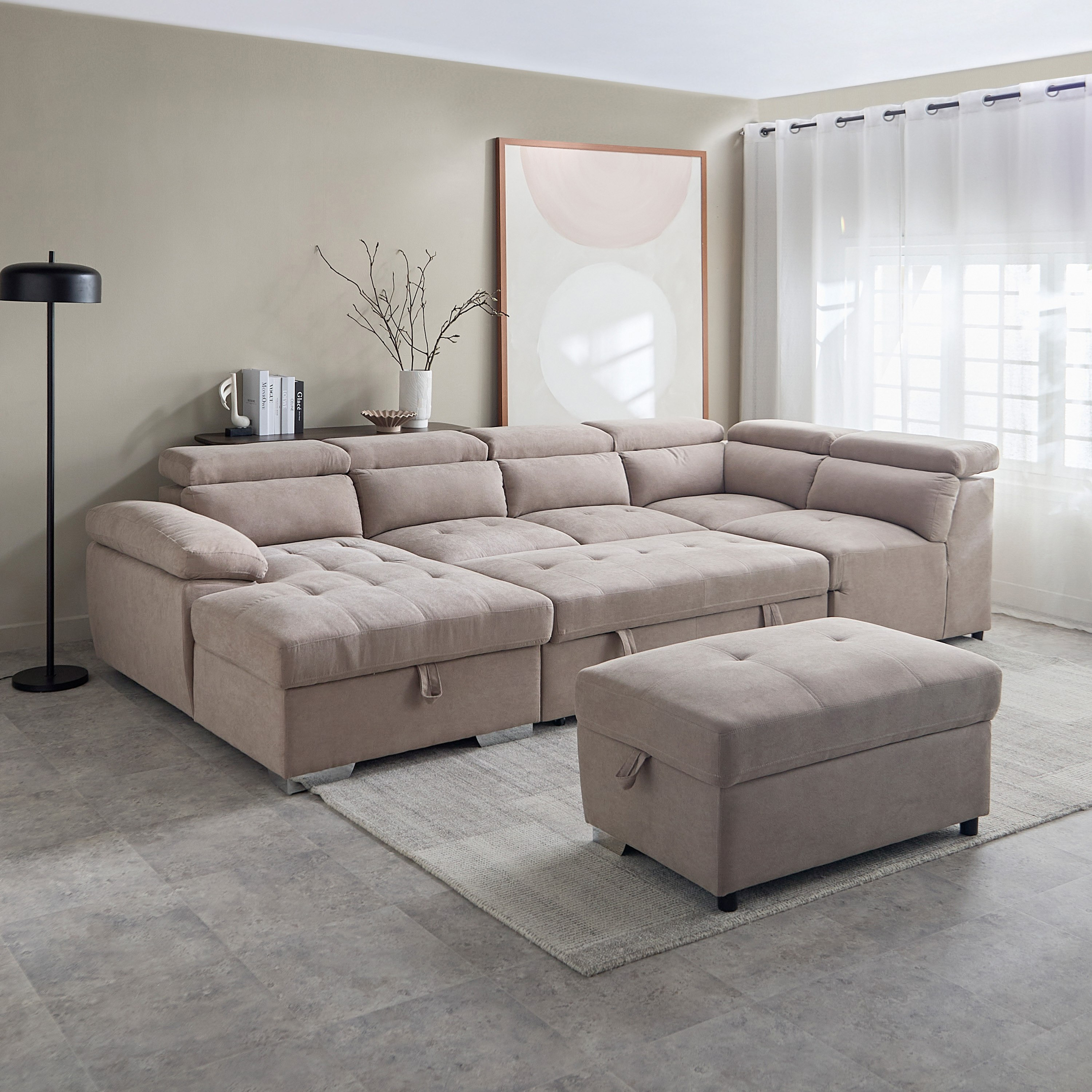 كنبة سرير ركنية يسار 5 مقاعد قماش مع مسند رأس قابل للتعديل ومقعد عثماني من مافيس-hbxfurniture-livingroom-sofabeds-image-5
