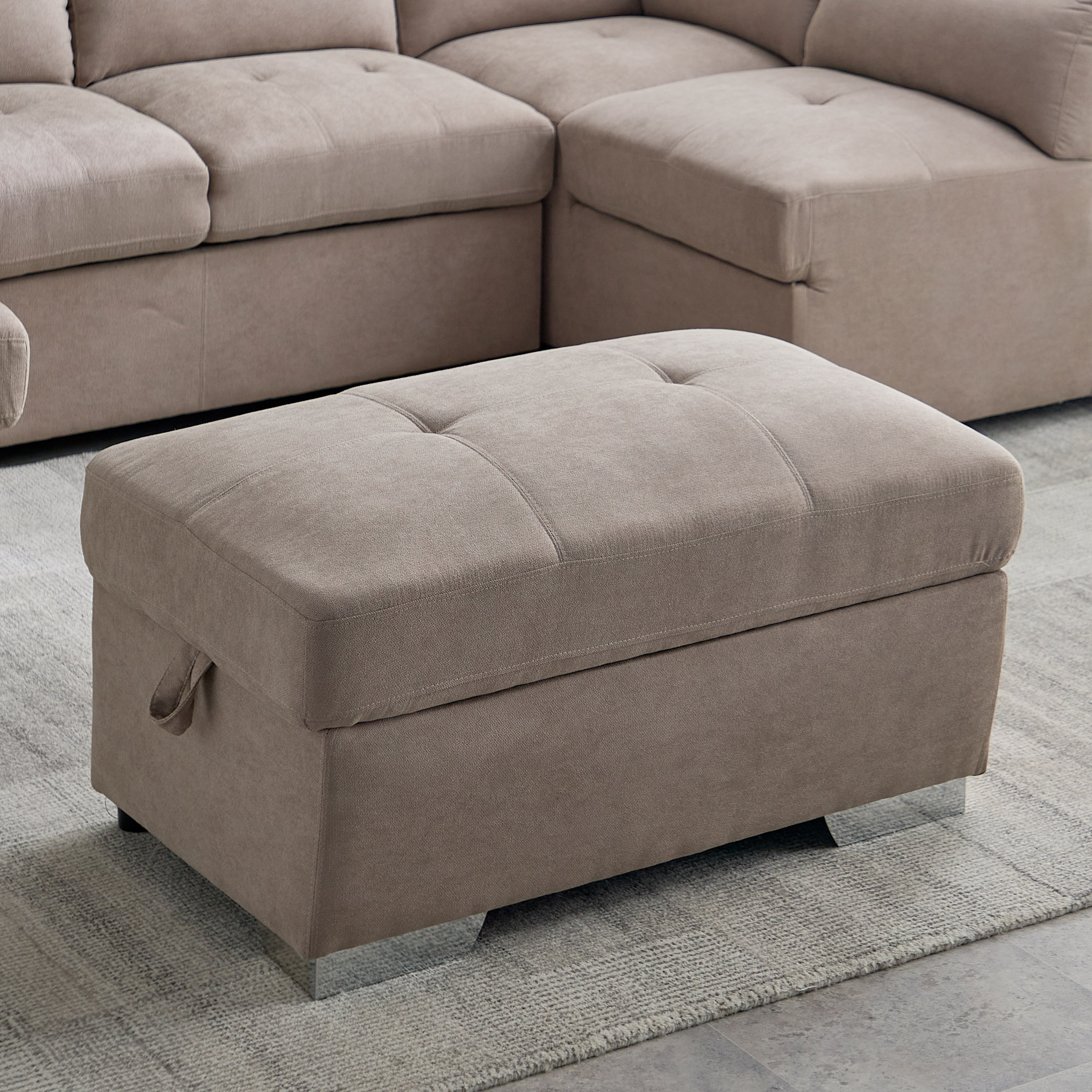 كنبة سرير ركنية يسار 5 مقاعد قماش مع مسند رأس قابل للتعديل ومقعد عثماني من مافيس-hbxfurniture-livingroom-sofabeds-image-6