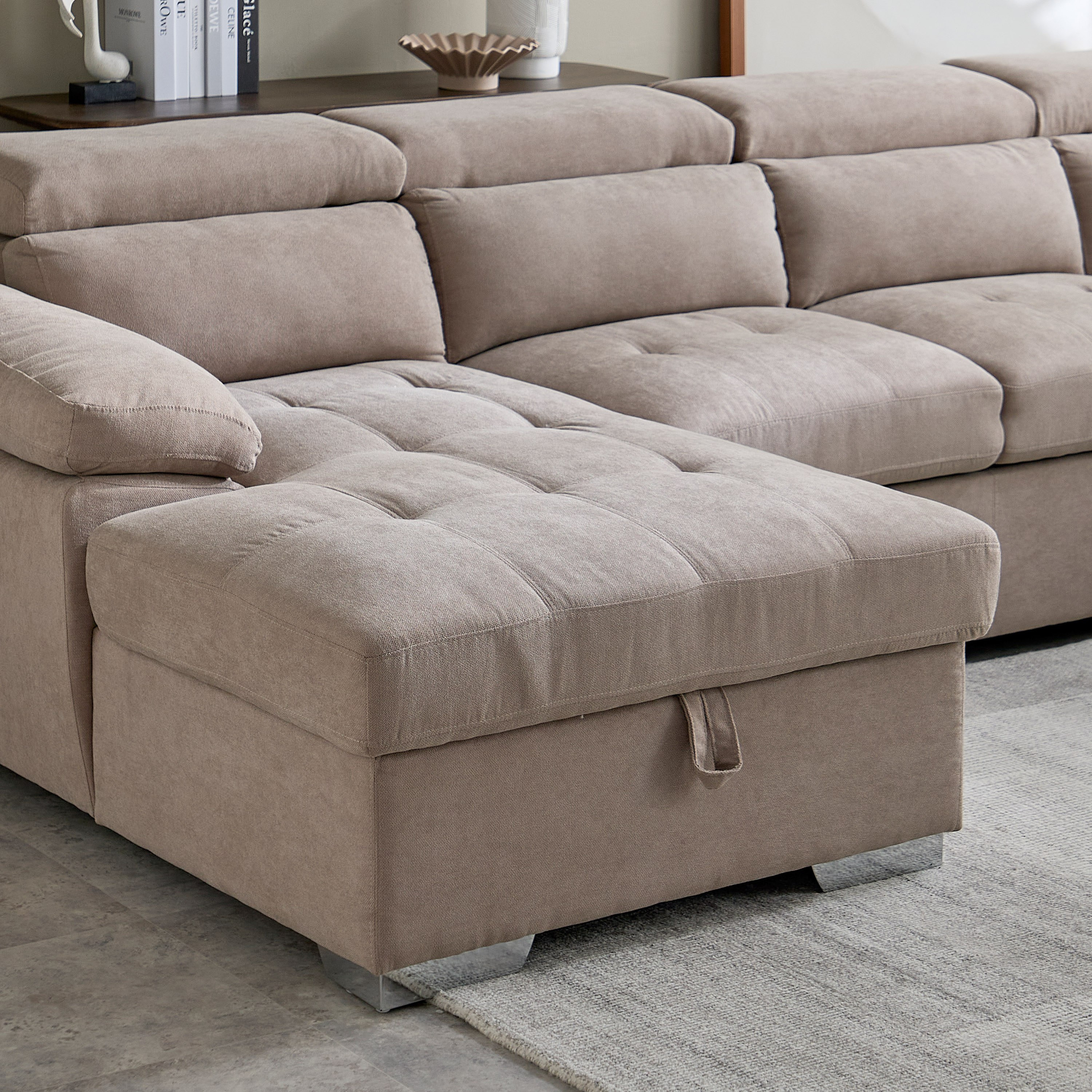 كنبة سرير ركنية يسار 5 مقاعد قماش مع مسند رأس قابل للتعديل ومقعد عثماني من مافيس-hbxfurniture-livingroom-sofabeds-image-9