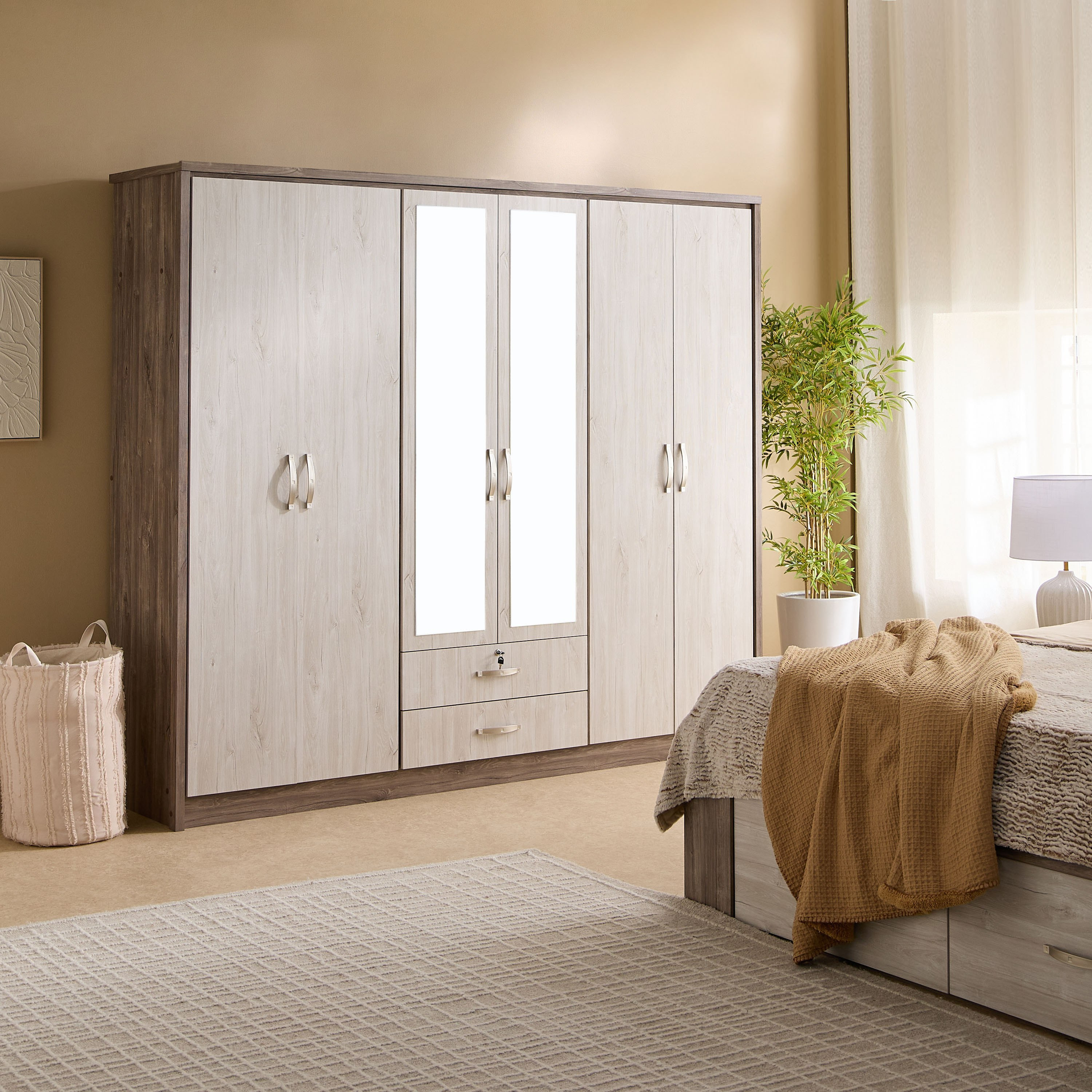 خزانة ملابس 6 أبواب مع أدراج و2 مرآة - إنريكو من موڤو -hbxfurniture-wardrobes-image-10