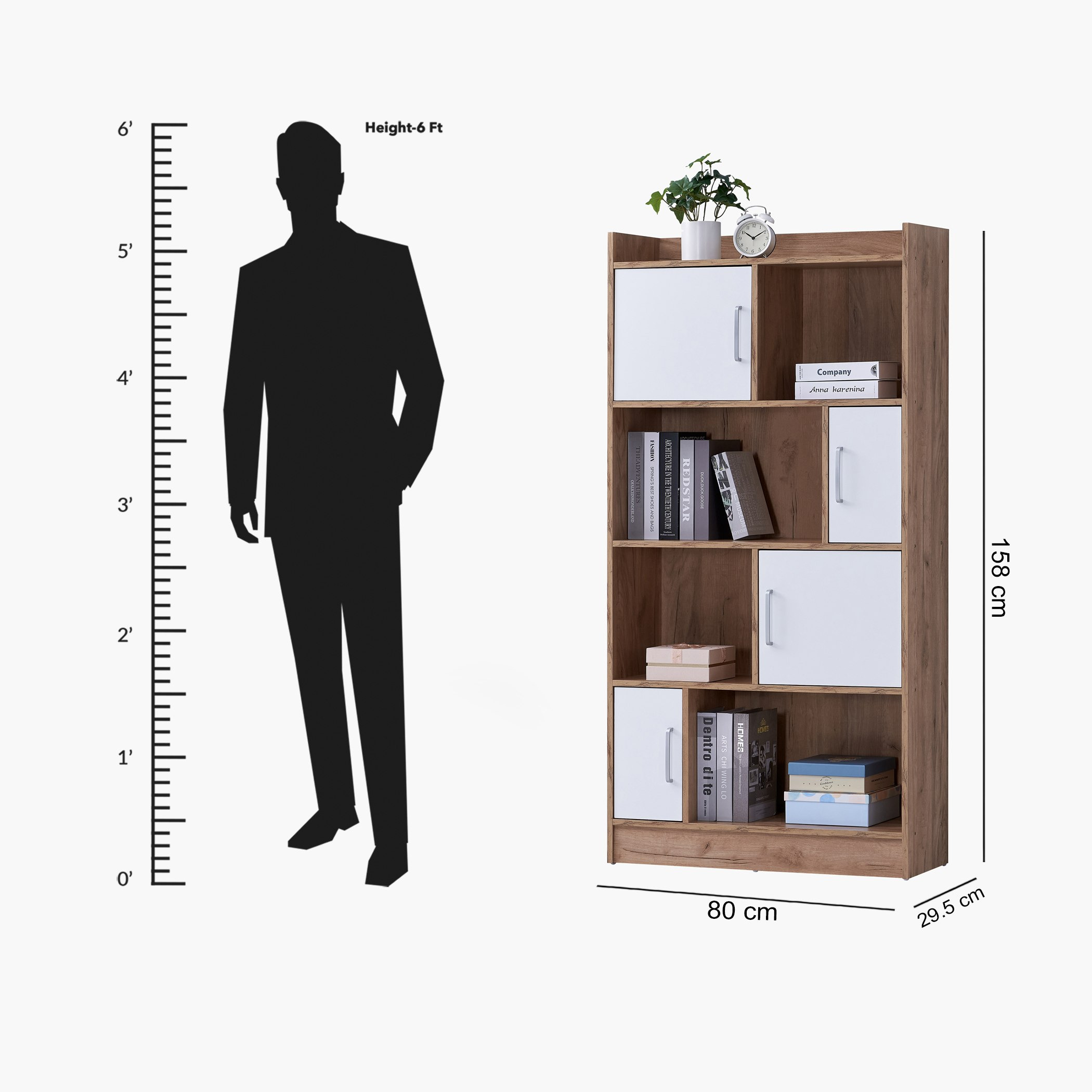 خزانة كتب بـ4 أبواب ورفوف من ألفورد إلورا-hbxfurniture-office-bookcases-image-7