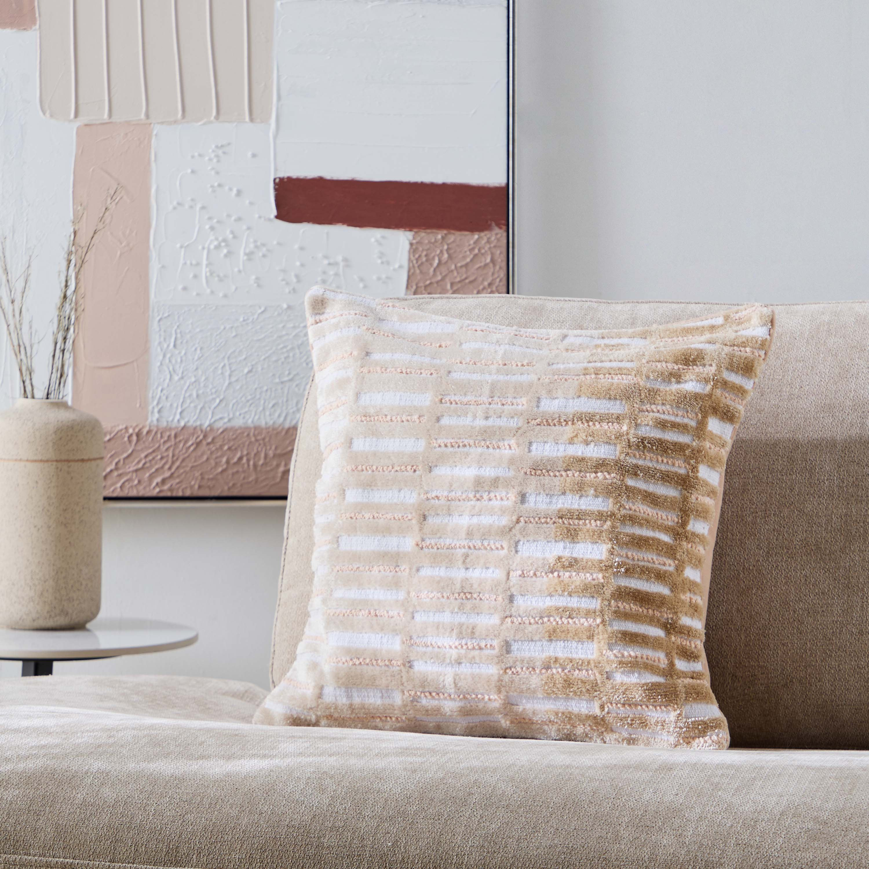 Taste of Grace Varia Chenille Tufted Block Filled Cushion - 50x50 cm-hbxlivingroom-furnishings-cushionsandcovers-filledcushions-image-4
