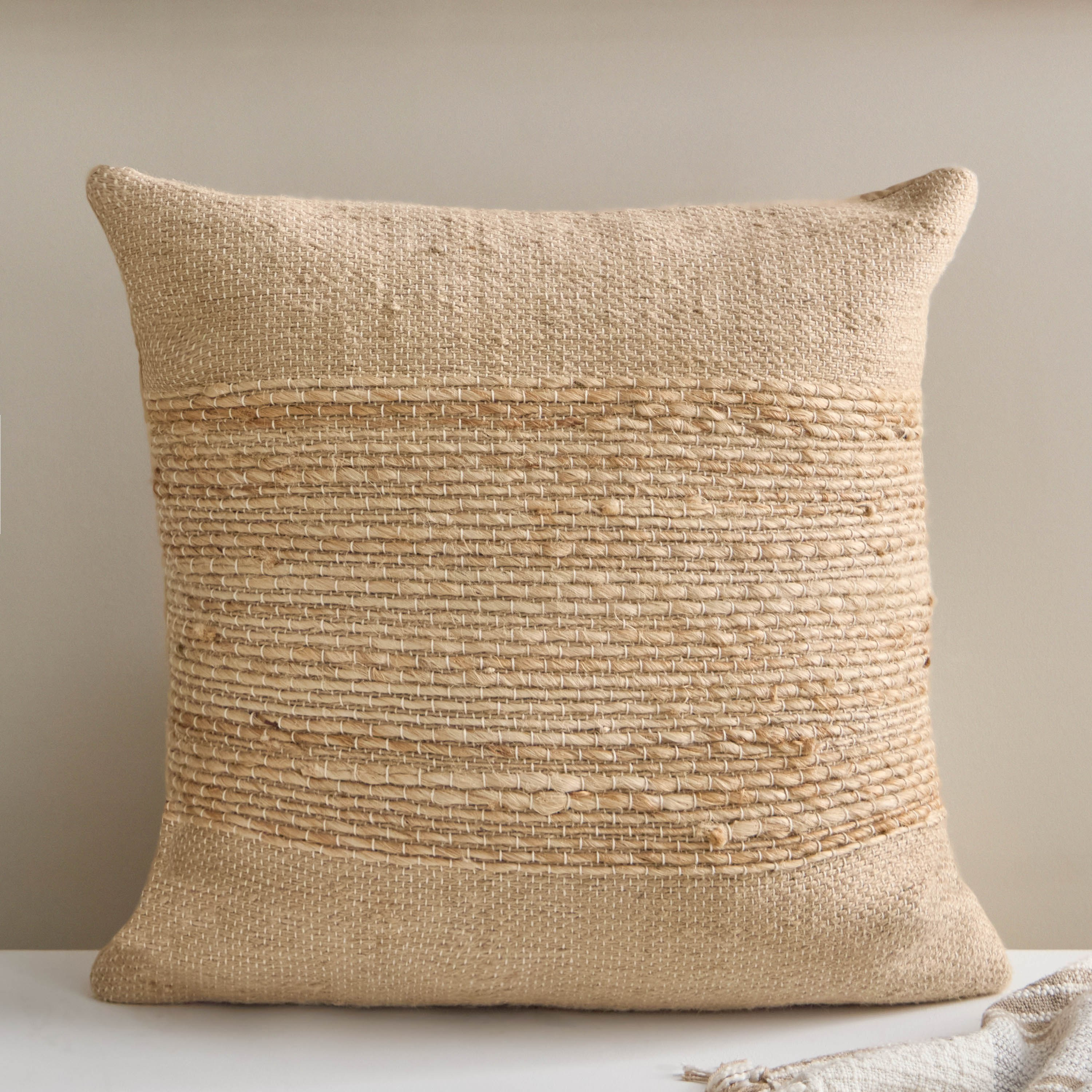 Terran Jute Band Filled Cushion - 50x50 cm-PROMO_HB_AE_B2G2_011025-image-1