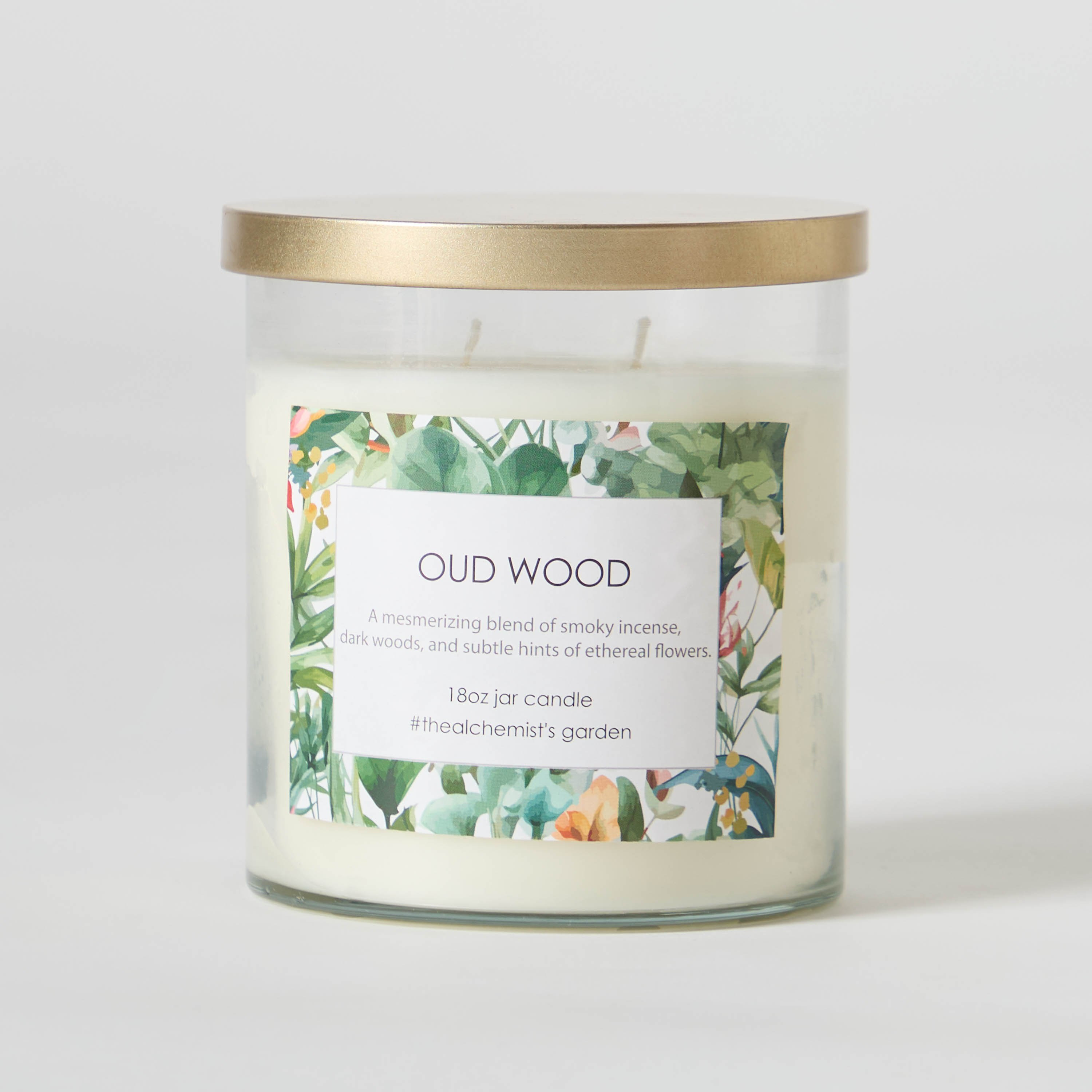 Aure Oud Wood Blown Jar Candle with Metal Lid - 510 gm-hbxlivingroom-decorandaccessories-candles-image-5