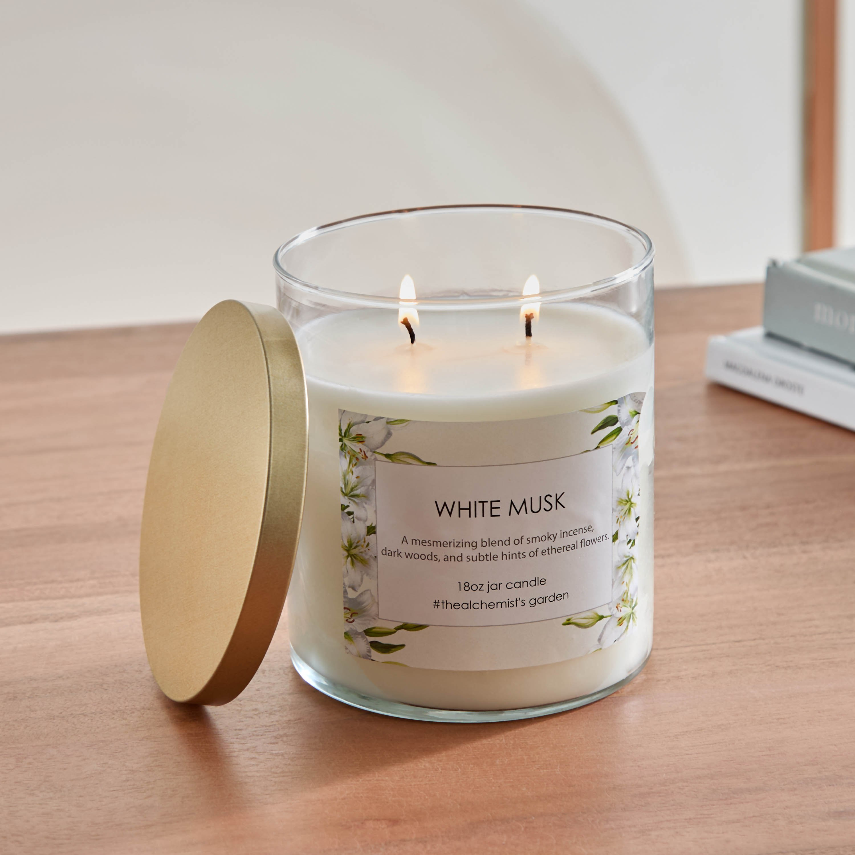 Aure White Musk Blown Jar Candle with Metal Lid - 510 gm-PROMO_HB_AE_B1G1_250925-image-1
