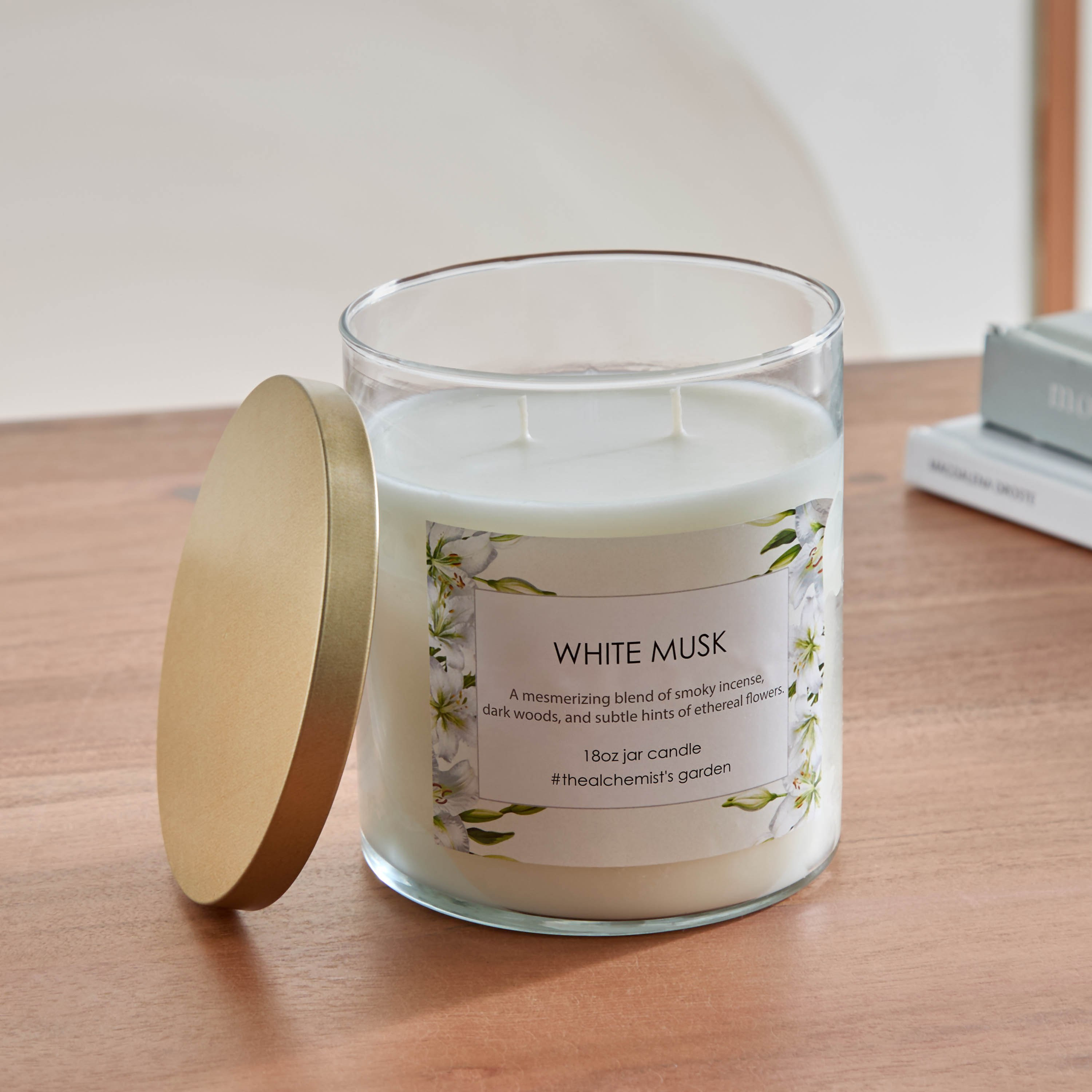 Aure White Musk Blown Jar Candle with Metal Lid - 510 gm-PROMO_HB_AE_B1G1_250925-image-2