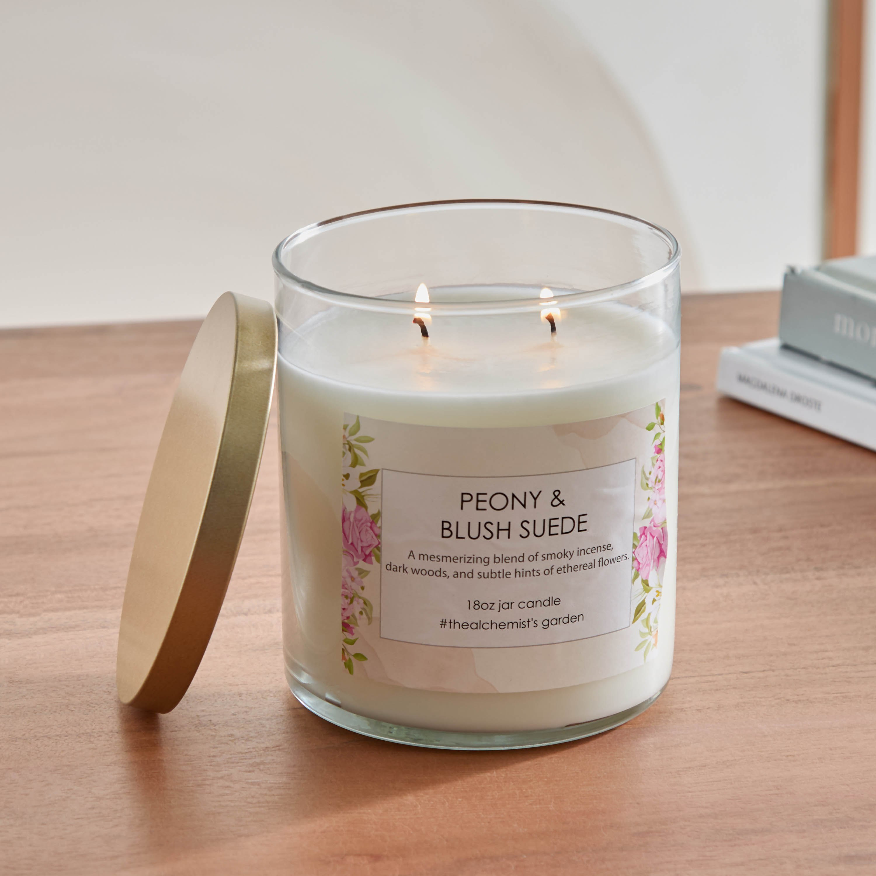 Aure Peony and Blush Blown Jar Candle with Metal Lid - 510 gm-hbxlivingroom-decorandaccessories-candles-image-1