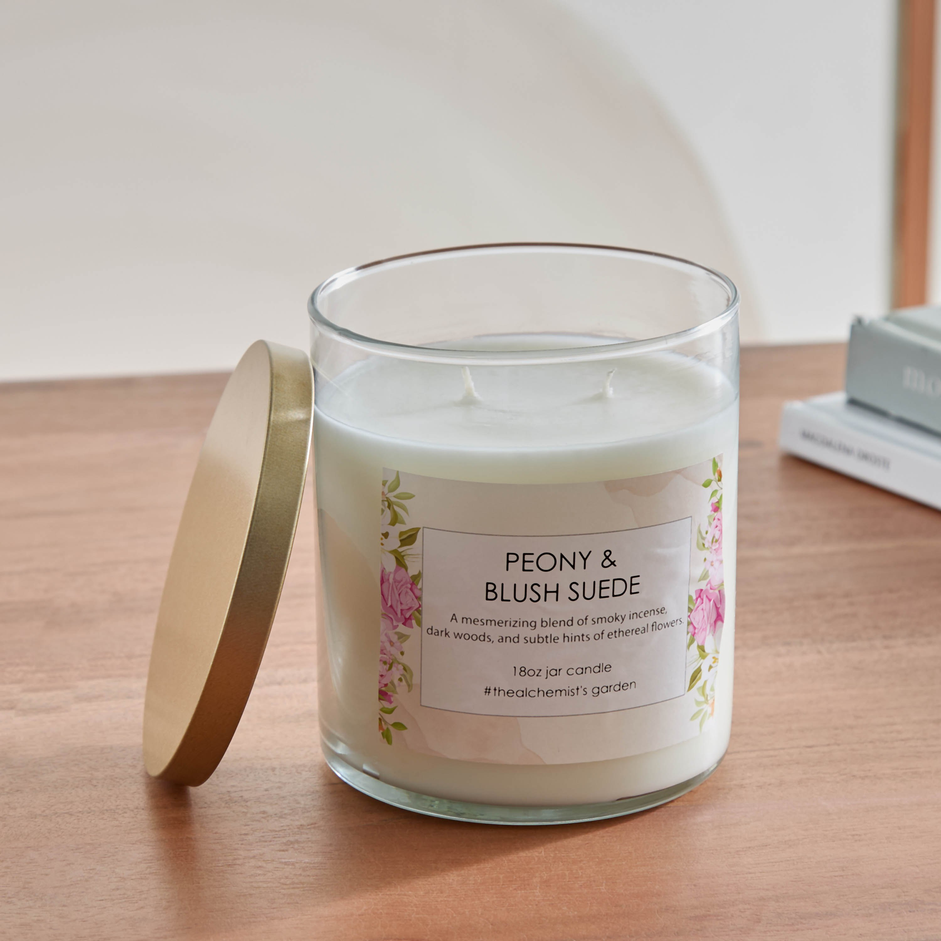 Aure Peony and Blush Blown Jar Candle with Metal Lid - 510 gm-hbxlivingroom-decorandaccessories-candles-image-2