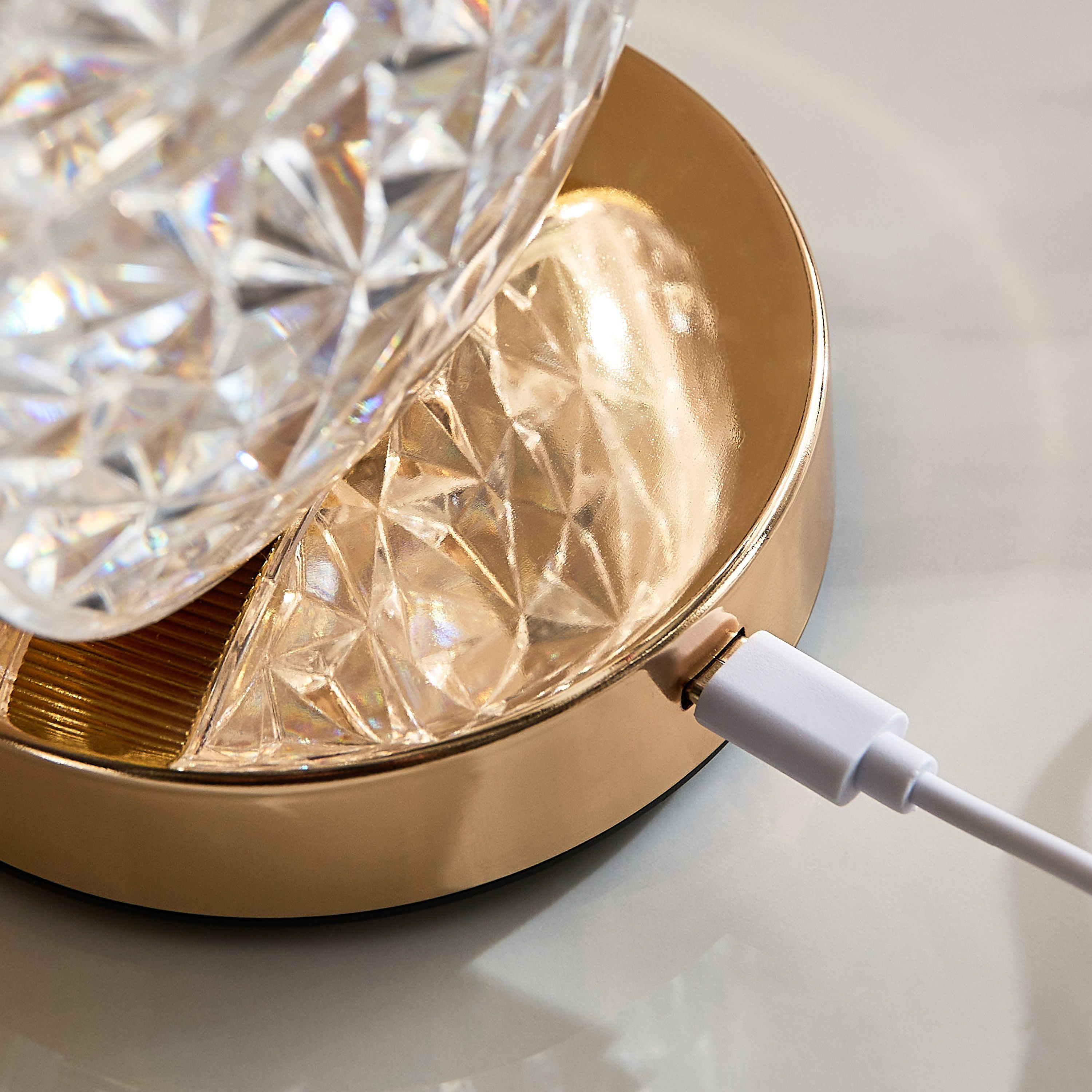 Dux Rechargeable Metal Base Table Lamp with Crystal Shade and Touch Switch-hbxlivingroom-lighting-tablelamps-image-6