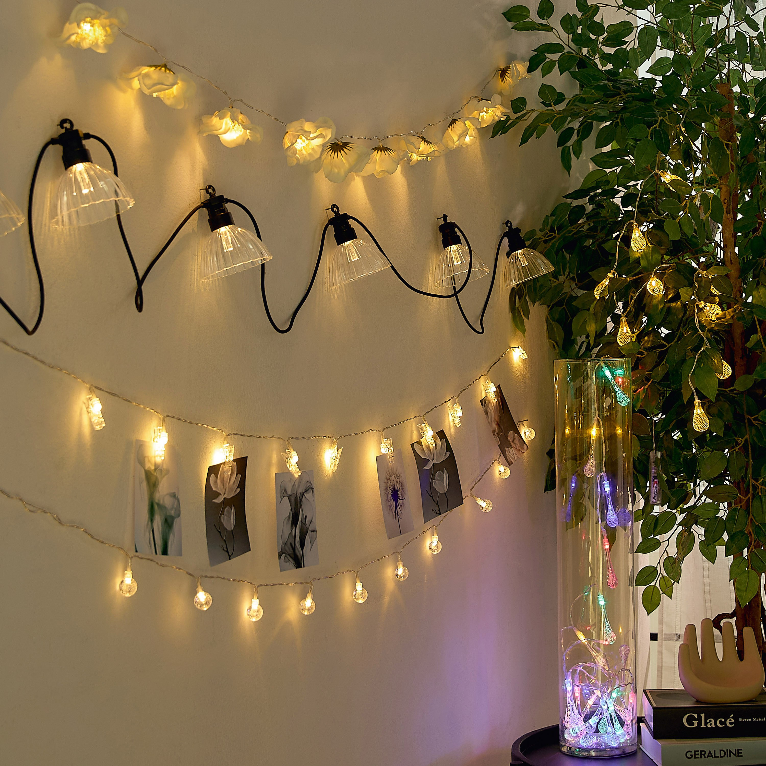 حبل إضاءة إل إي دي دافئة و8 غطاء مصباح أكريليك من دوكس-hbxdiningroom-lighting-decorativesandstringlights-image-5