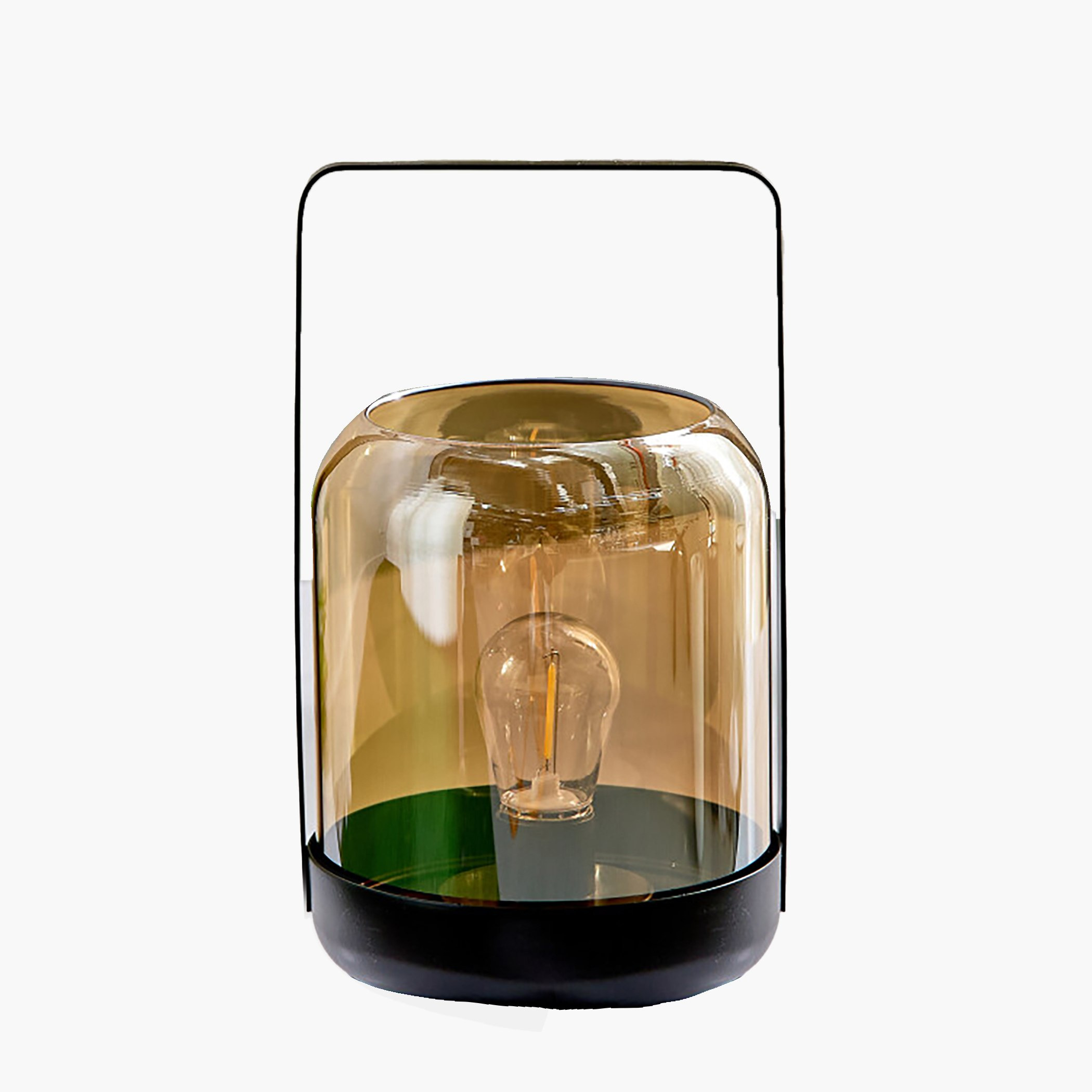 Dux Lantern Lamp with Glass Shade and Iron Base - 14.5x24.5 cm-hbxdiningroom-lighting-decorativesandstringlights-image-6