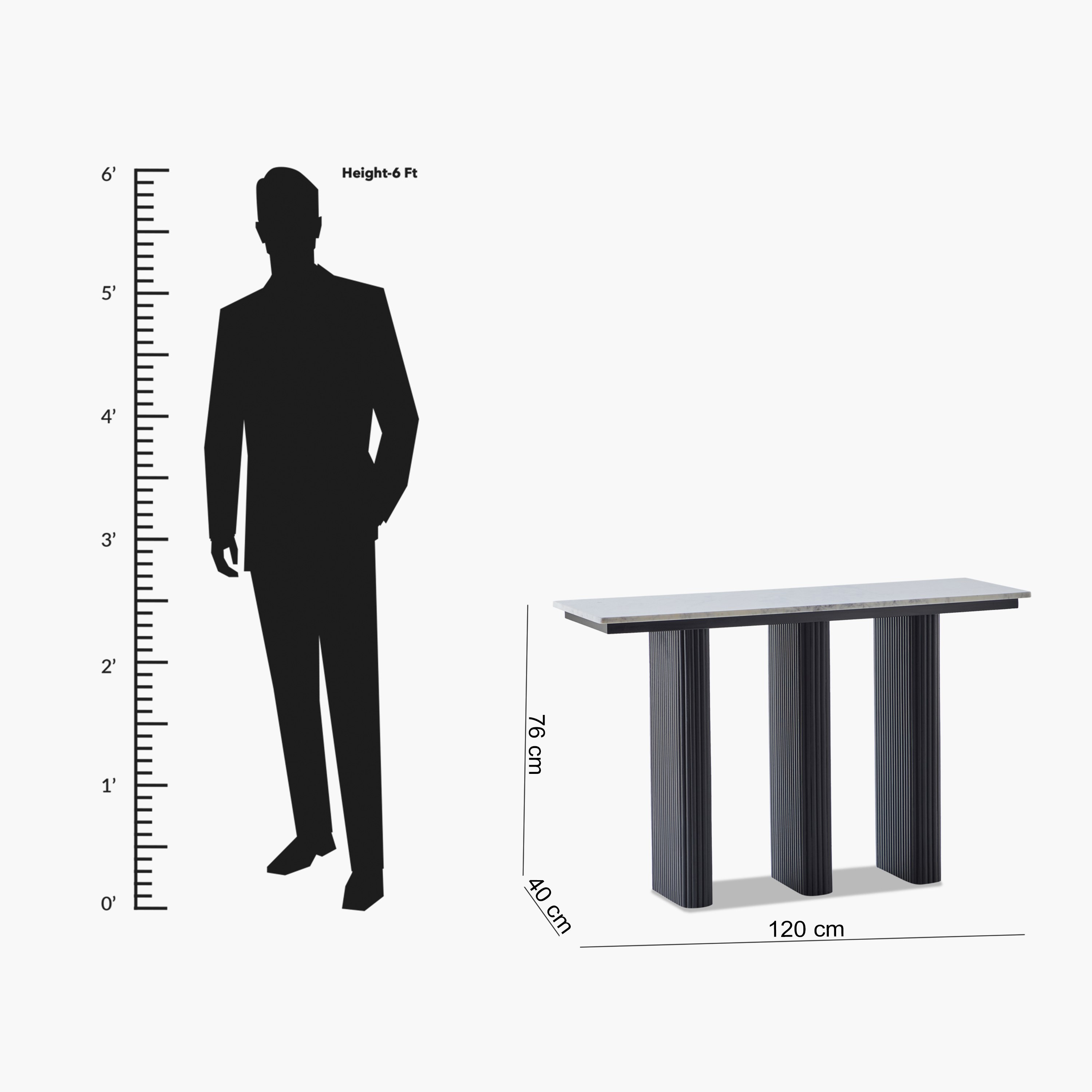 Cavon Fabio Genuine Marble Top Console Table with Solid Wood Base-hbxfurniture-tablesandstands-consoletables-image-9