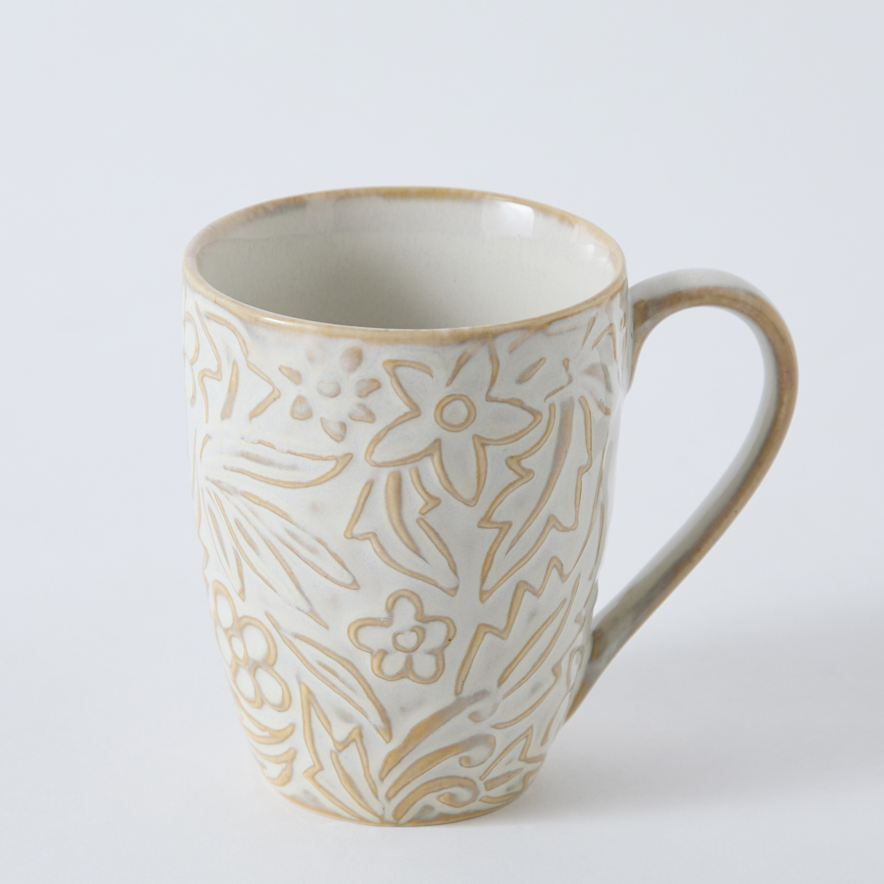 Donna Stoneware Flower Embossed Mug - 300 ml-hbxhomeware-diningandtabletop-coffeeandteasets-image-5