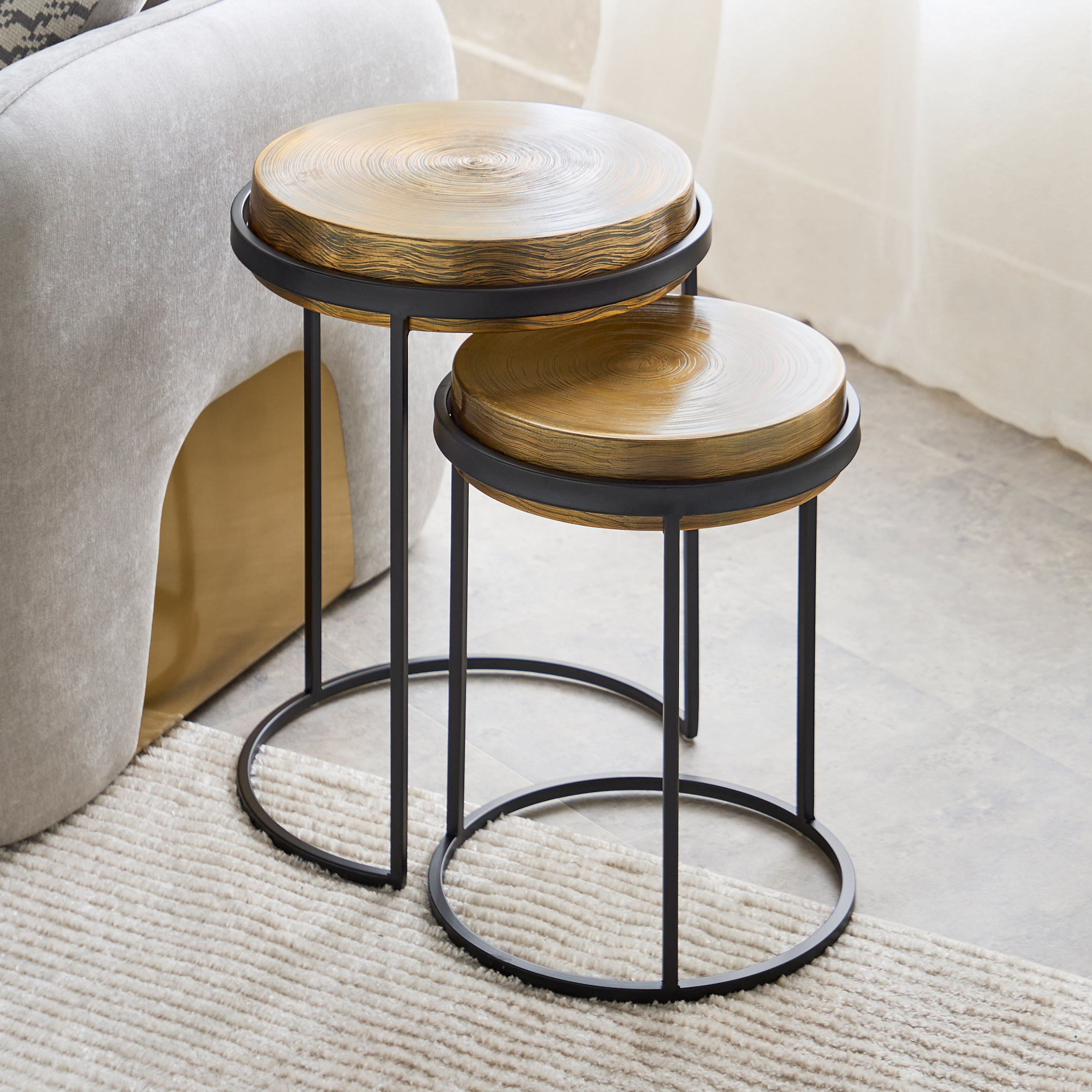 طقم طاولات متداخلة من قطعتين - هدسون من فيندرا -hbxfurniture-livingroom-nestingtables-image-2