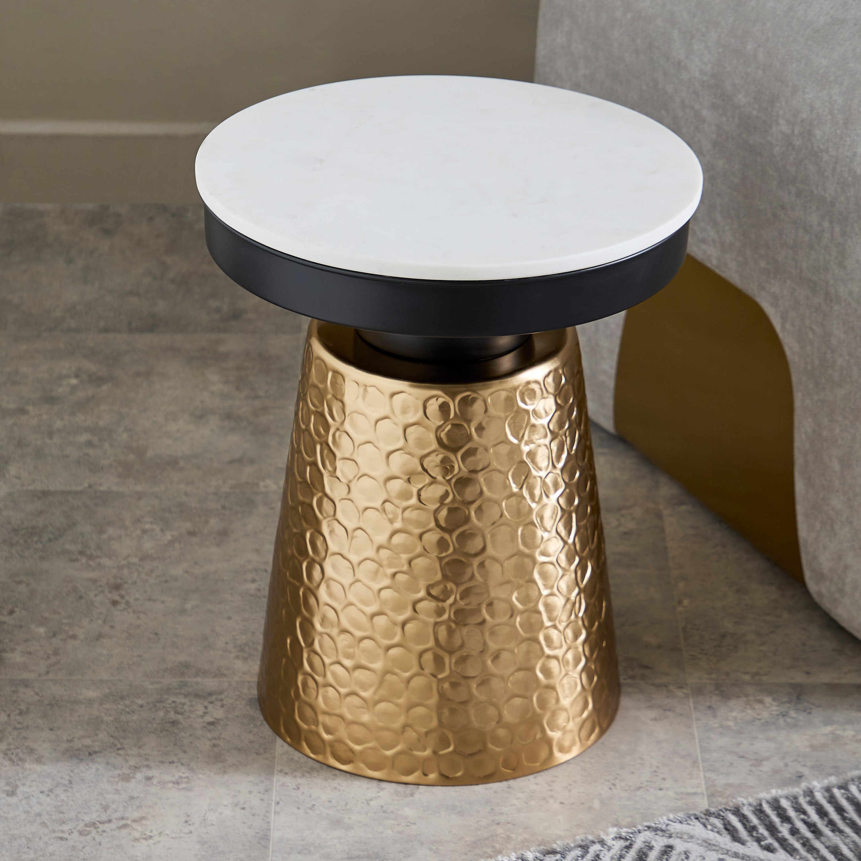 Cavon Clarian Genuine Marble Top End Table-hbxfurniture-livingroom-endtables-image-2