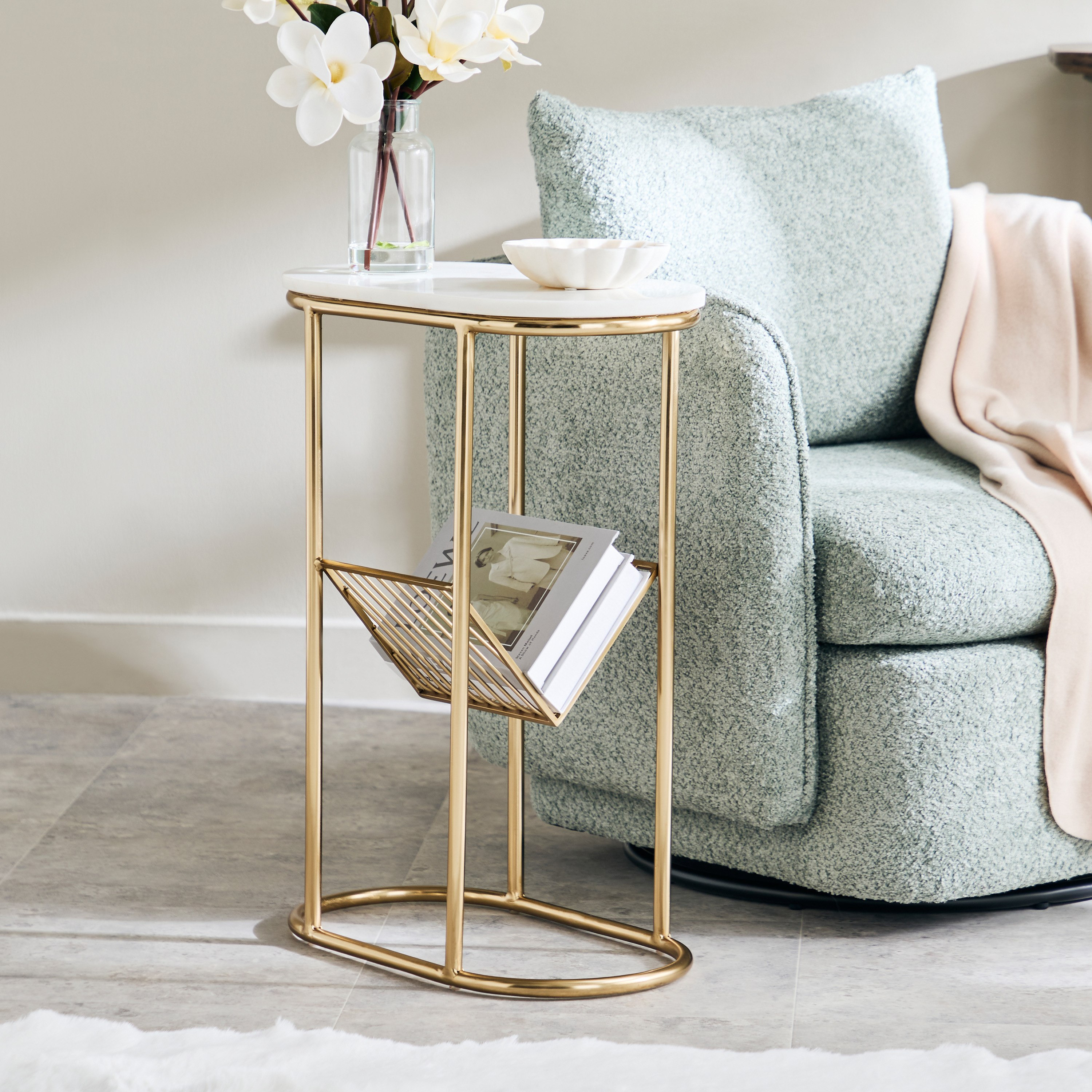 طاولة بسطح من الرخام الأصلي - مارجو من كافون-hbxfurniture-livingroom-endtables-image-1