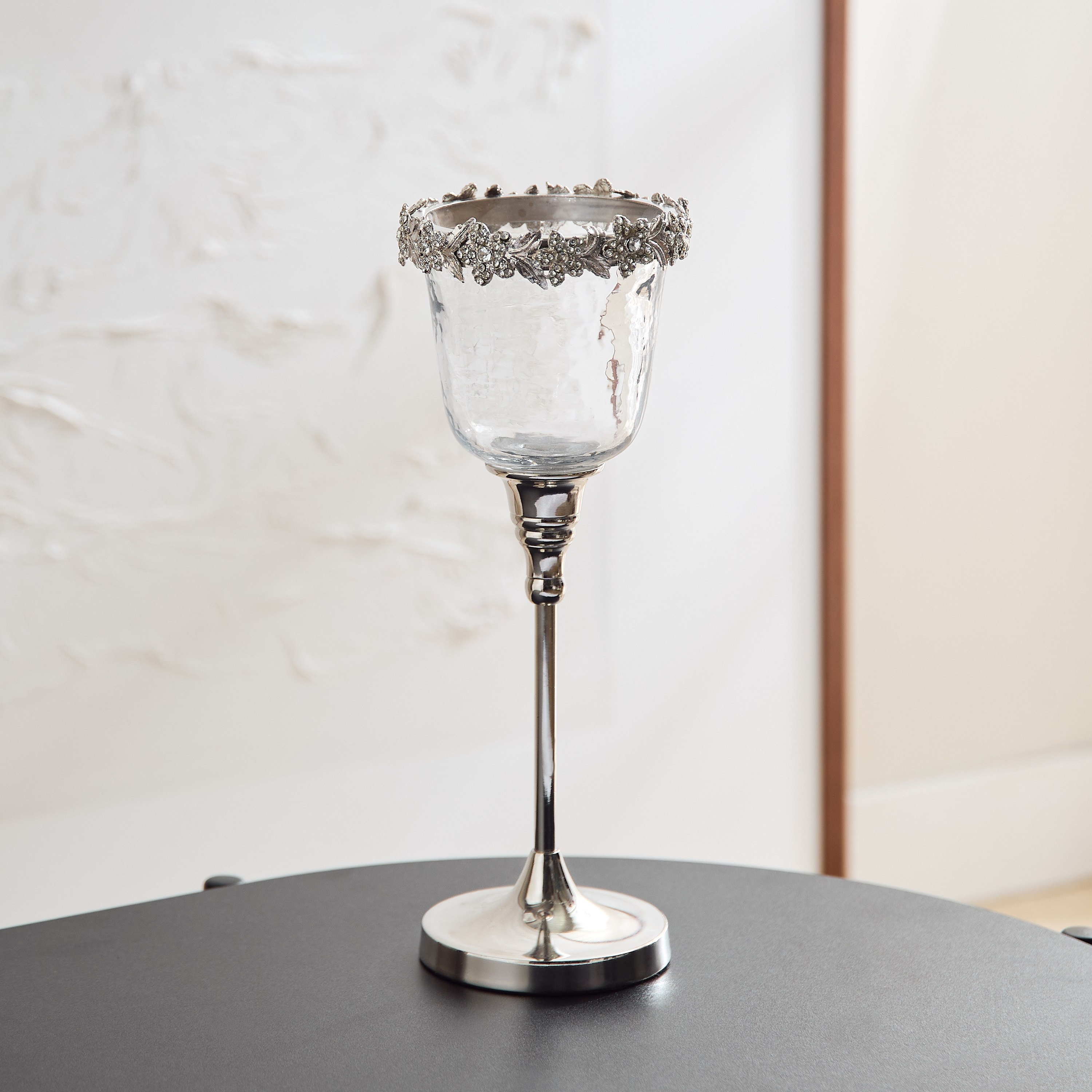 حامل شموع كريستال من النحاس والزجاج من أراس - 12x12x32 سم-hbxlivingroom-decorandaccessories-candleholders-image-2
