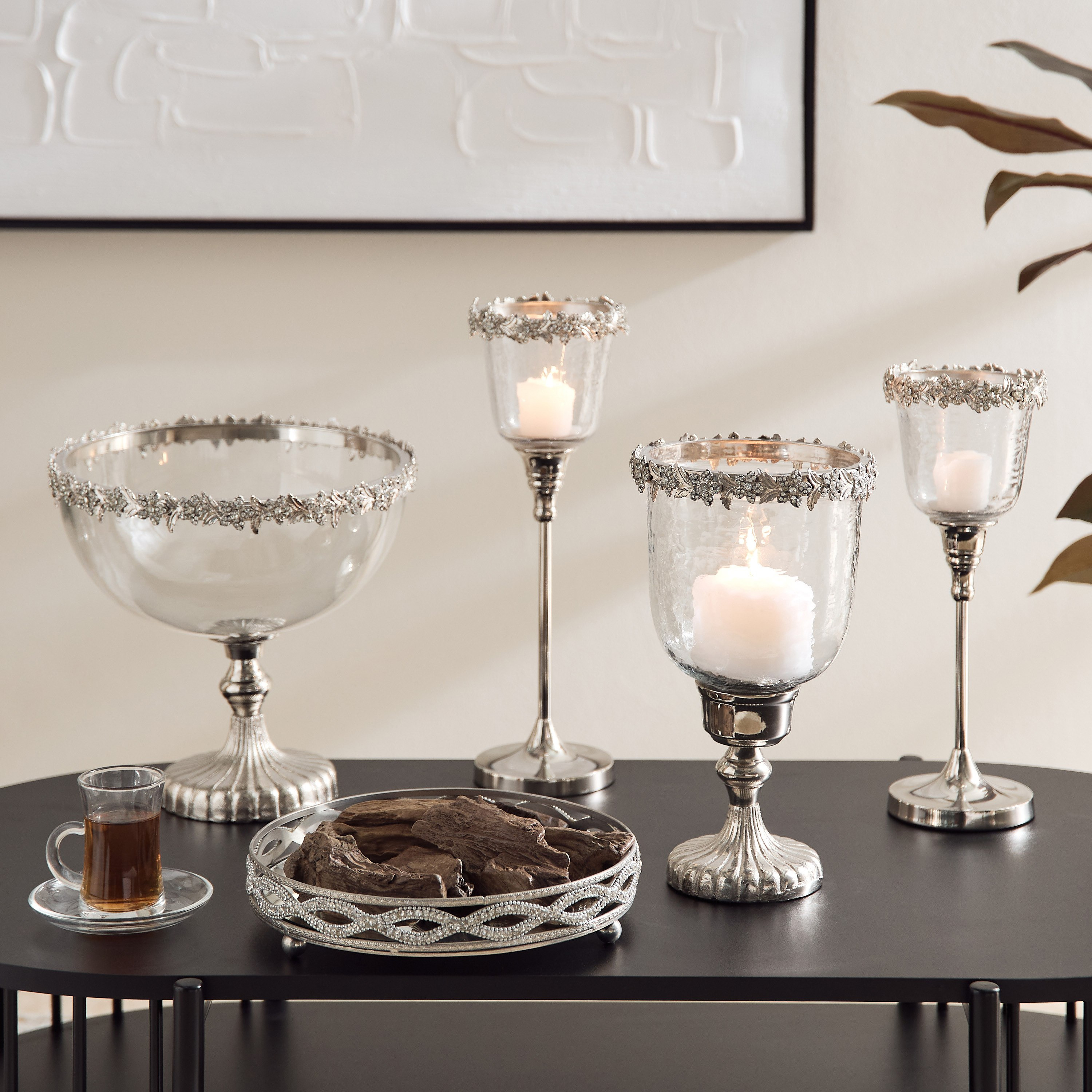 حامل شموع كريستال من النحاس والزجاج من أراس - 12x12x32 سم-hbxlivingroom-decorandaccessories-candleholders-image-5