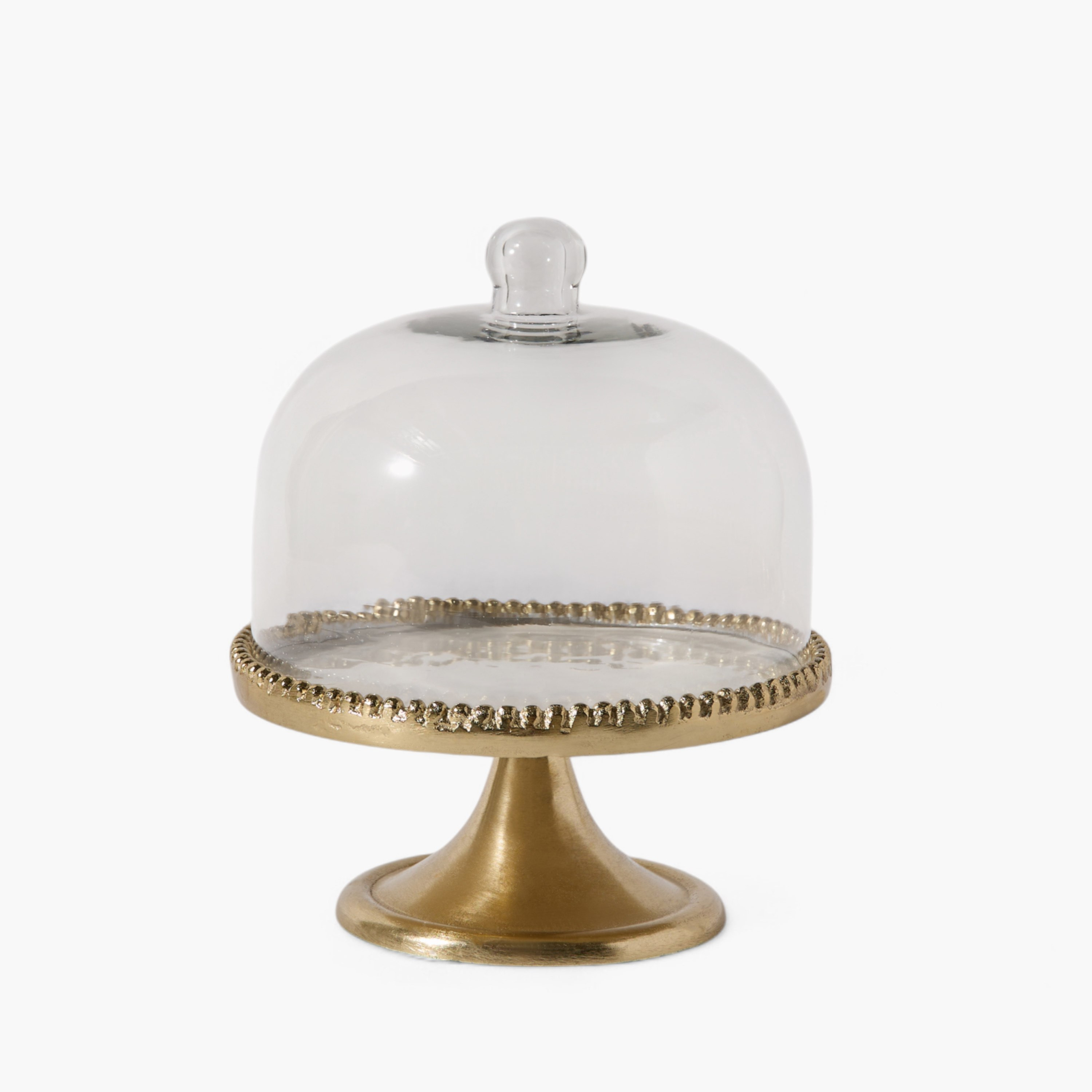 Lera Glass Cheese Dome with Metal Base - 21x21x23 cm-hbxdecorandfurnishings-tabletop-serveware-image-6