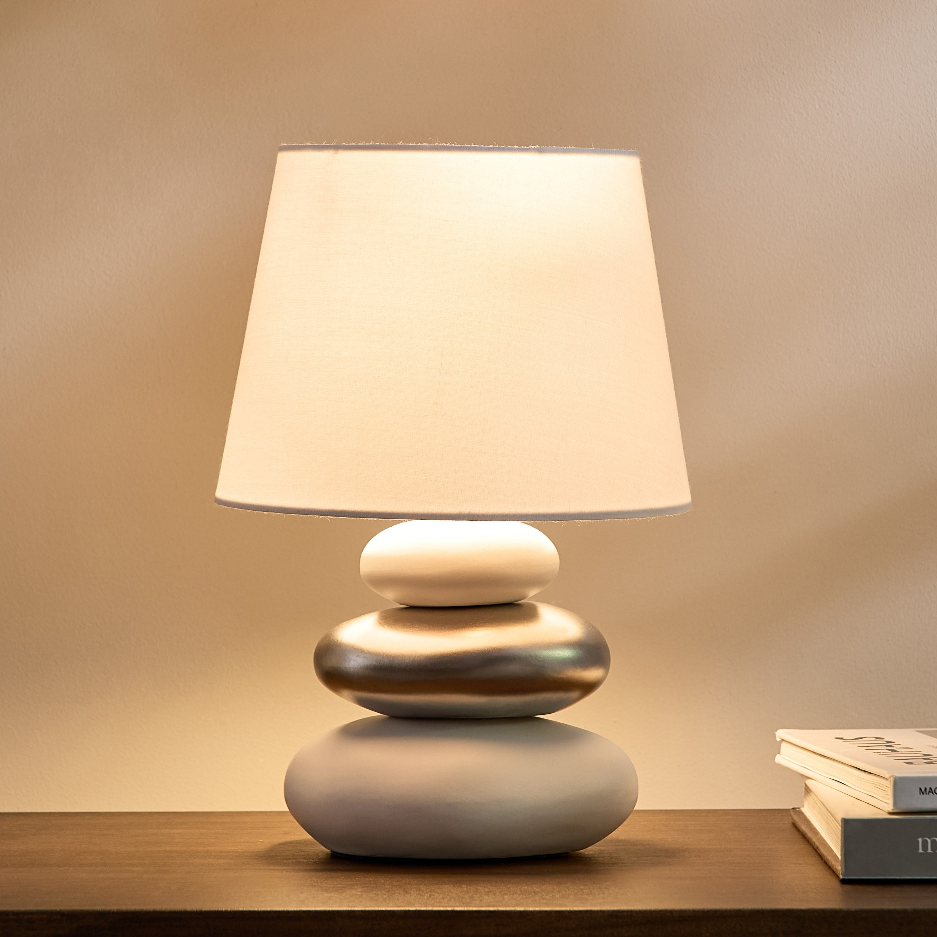 مصباح طاولة سيراميك مع غطاء قماش من ماربيلا - 29 سم-hbxbedroom-lighting-tablelamps-image-2