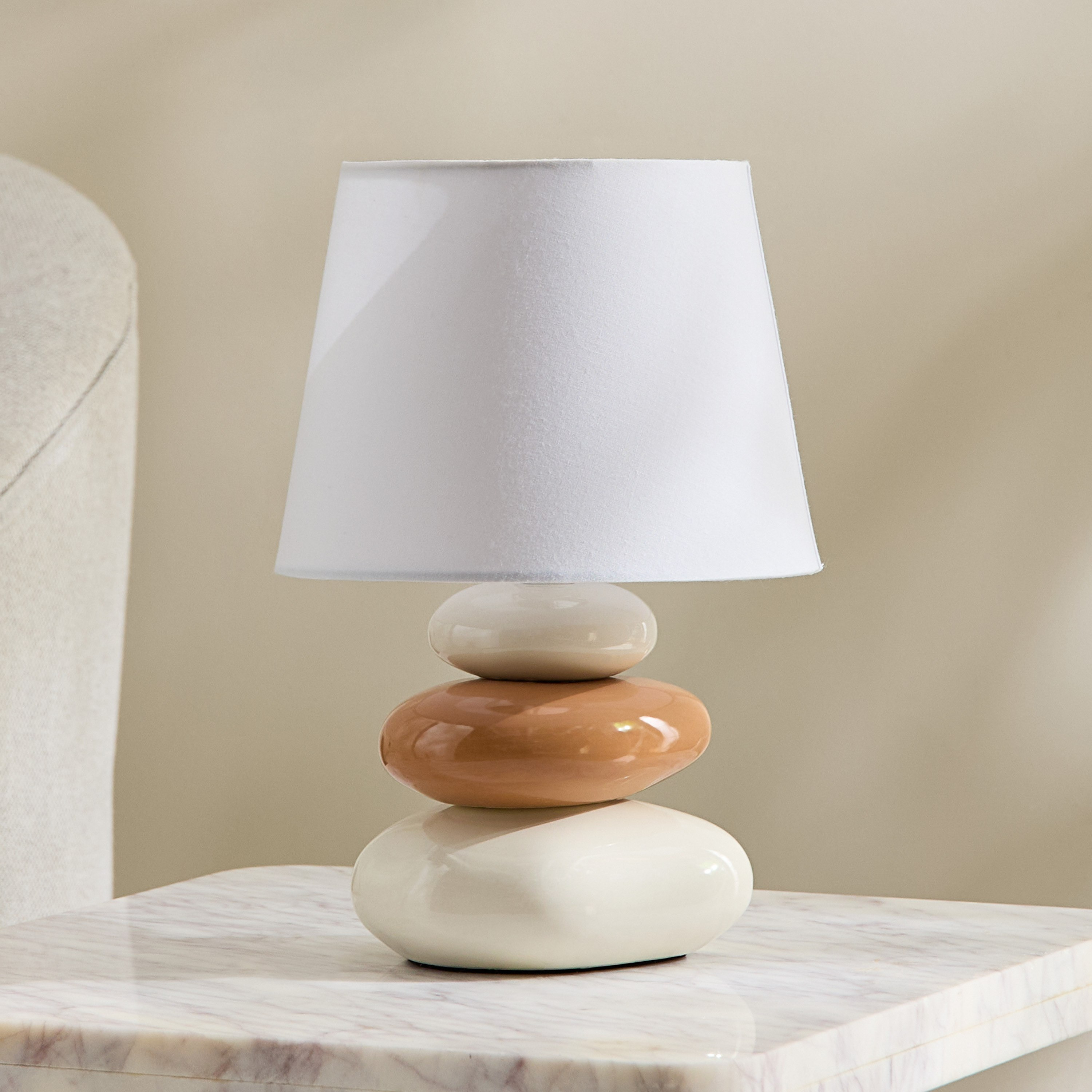 مصباح طاولة سيراميك مع غطاء قماش من ماربيلا - 29 سم-hbxbedroom-lighting-tablelamps-image-1