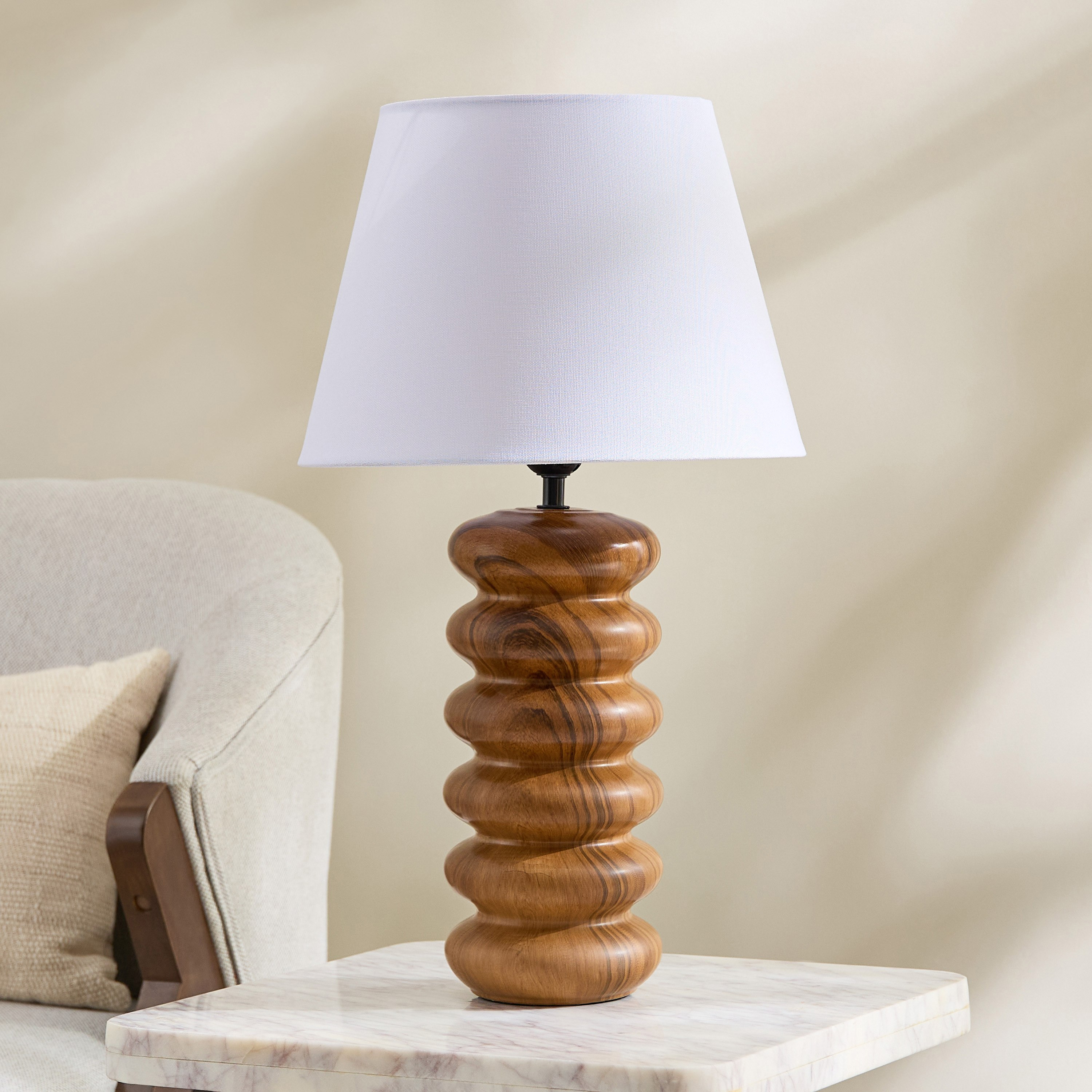 مصباح طاولة سيراميك مع غطاء قماش من ماربيلا - 56.5 سم-hbxbedroom-lighting-tablelamps-image-1