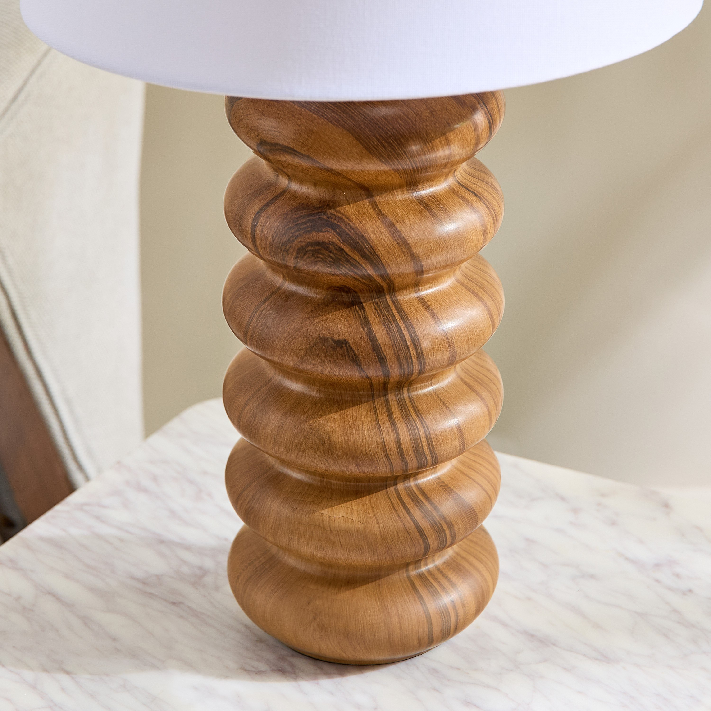 مصباح طاولة سيراميك مع غطاء قماش من ماربيلا - 56.5 سم-hbxbedroom-lighting-tablelamps-image-4