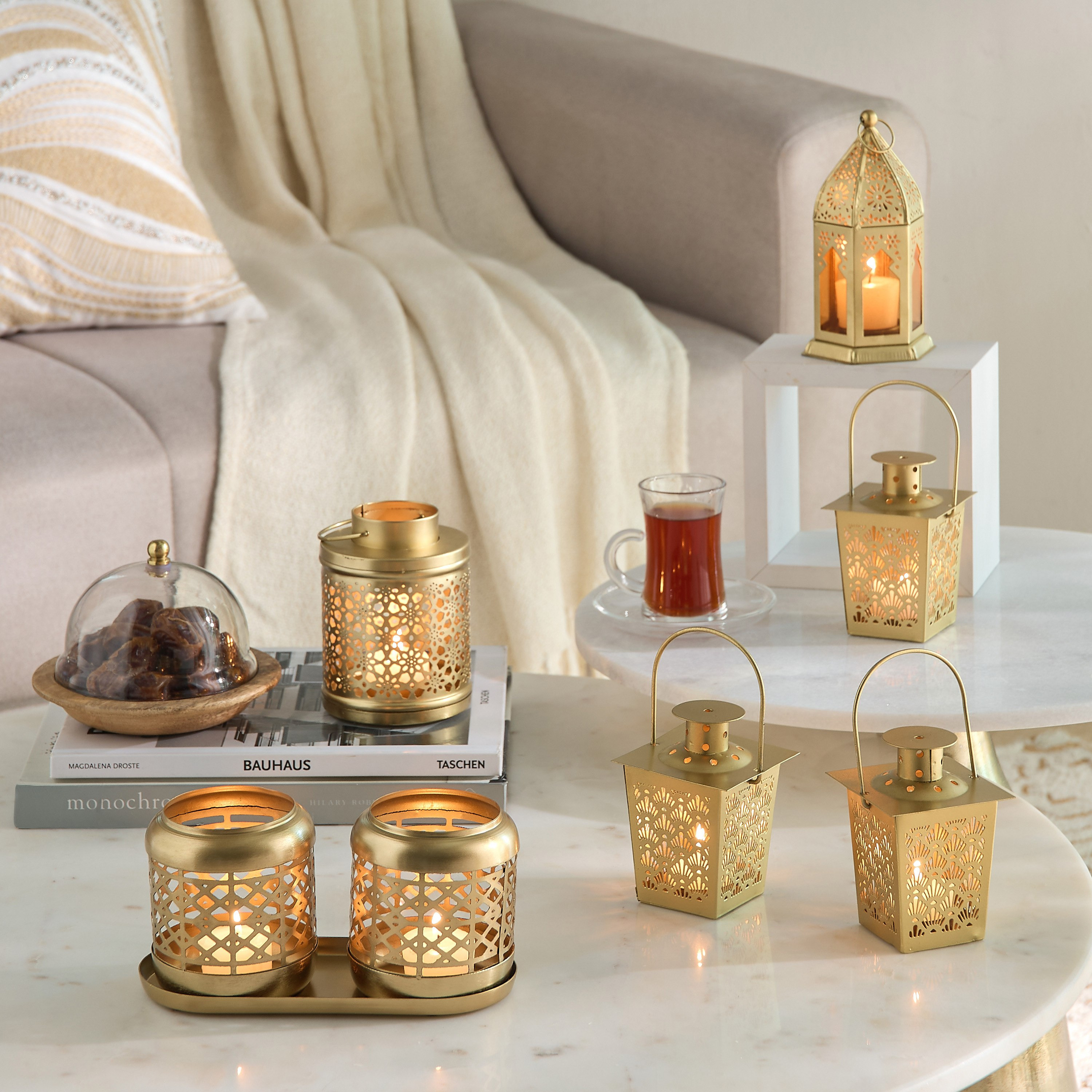 Enid 2-Piece Votive Set with Oval Tray - 20x9x10 cm-hbxlivingroom-decorandaccessories-candleholders-image-4