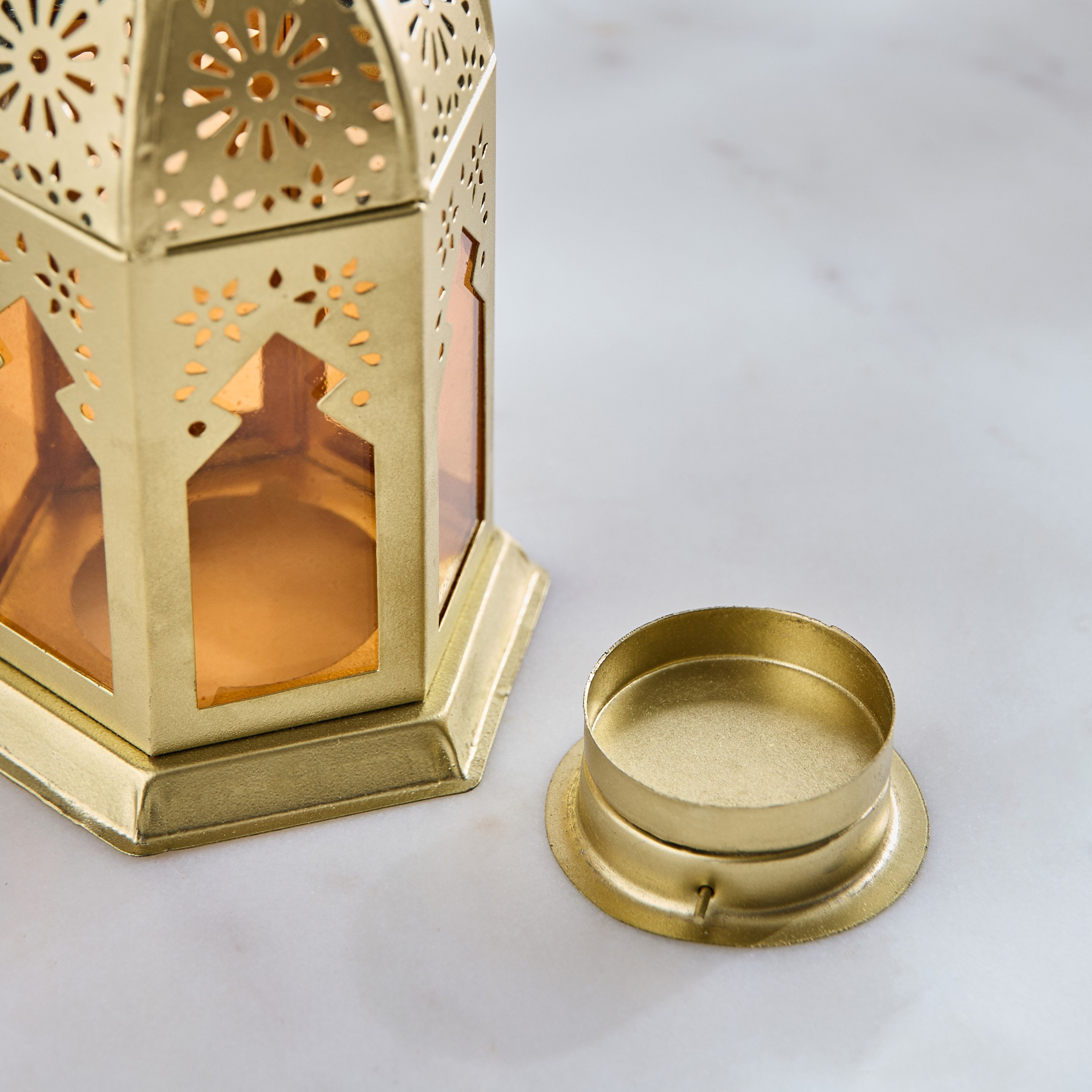 Enid Metal Lantern with Glass - 9x9x16 cm-hbxdecorandfurnishings-homeaccessories-lanterns-image-4