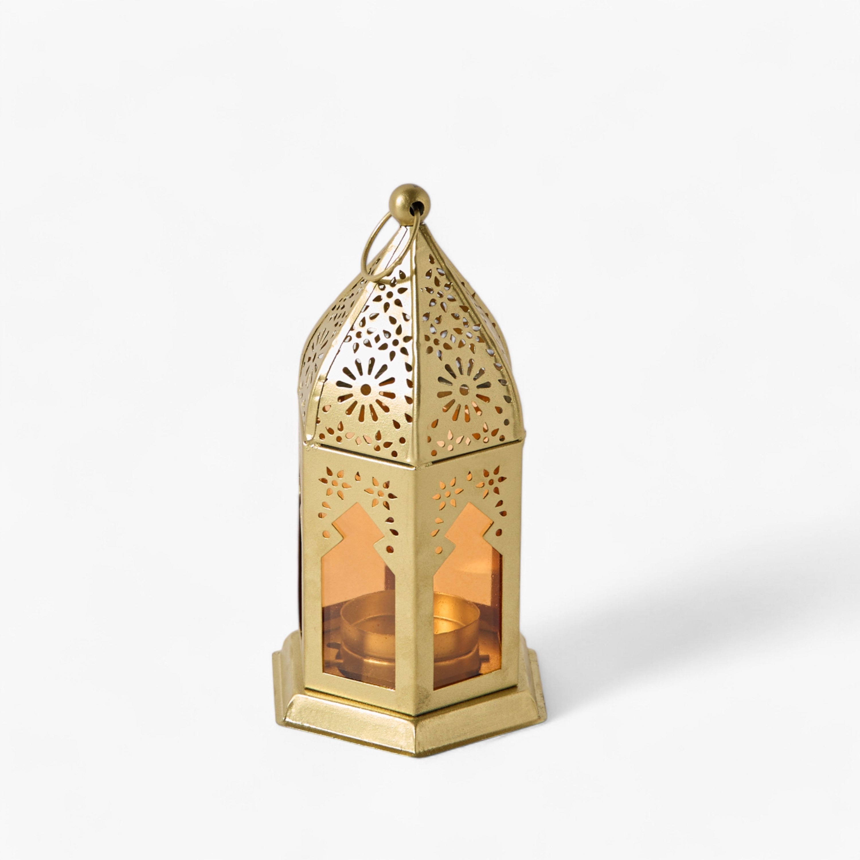 Enid Metal Lantern with Glass - 9x9x16 cm-hbxdecorandfurnishings-homeaccessories-lanterns-image-6
