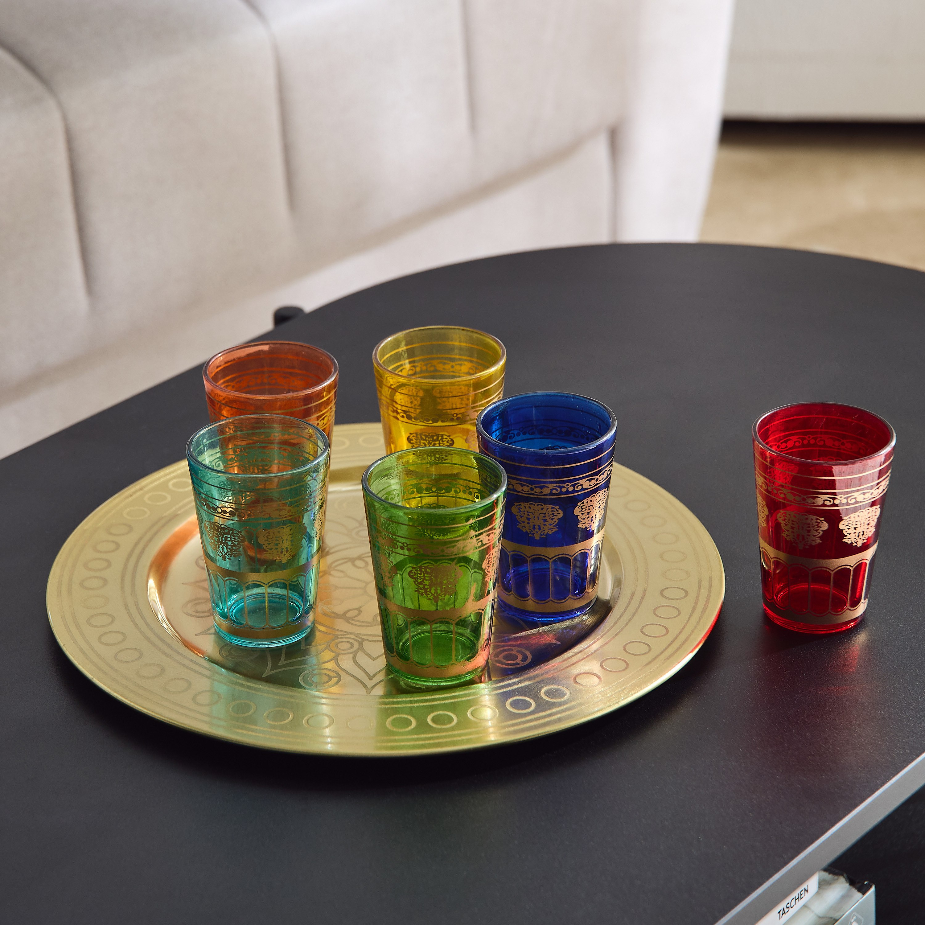 طقم أكواب 6 قطع مع صينية معدن مستديرة من إينيد-hbxhomeware-hbxdecorandfurnishings-image-1