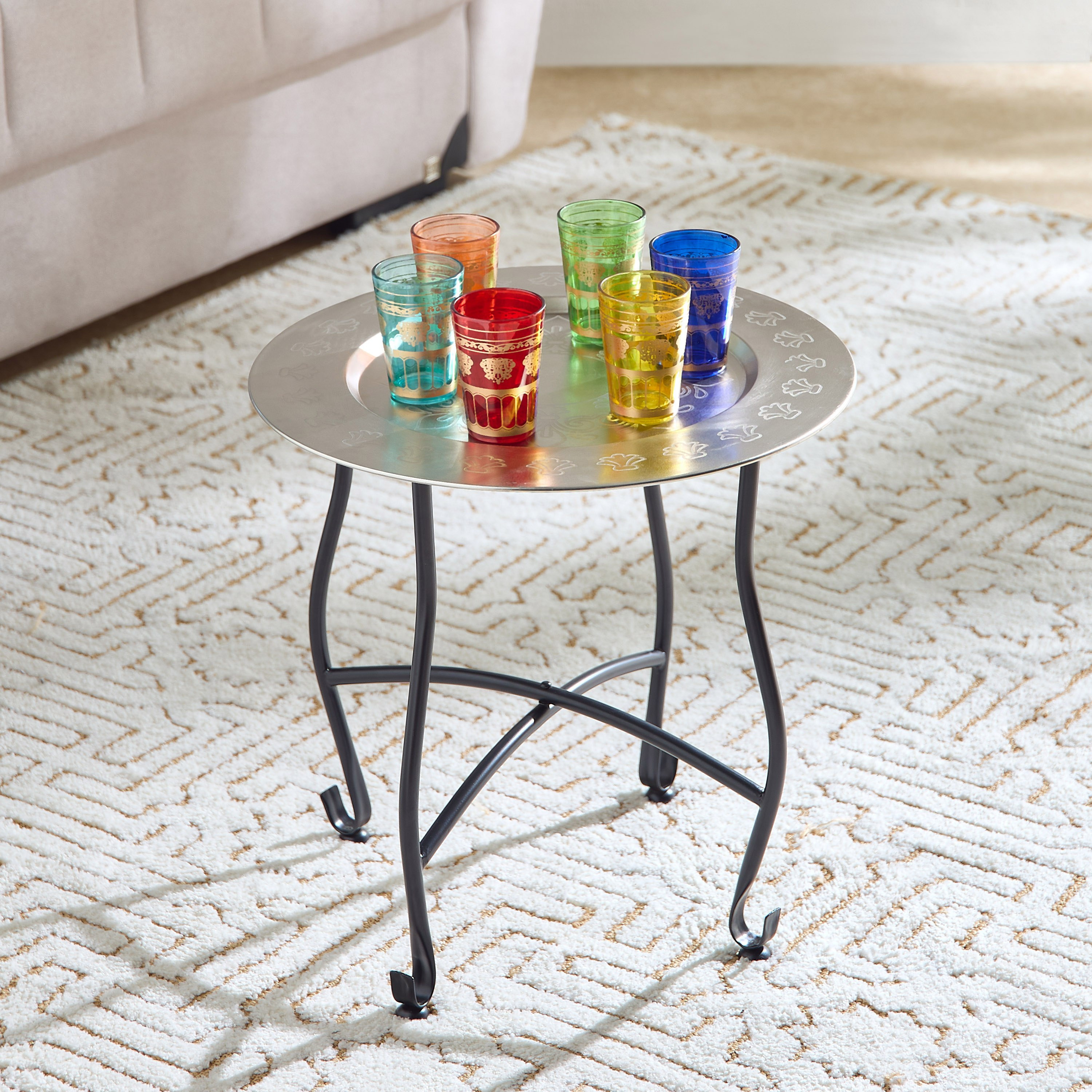 طقم أكواب 6 قطع مع طاولة بصينية معدنية وزخارف مغربية من إنيد-hbxhomeware-homedecor-figurinesandornaments-image-1