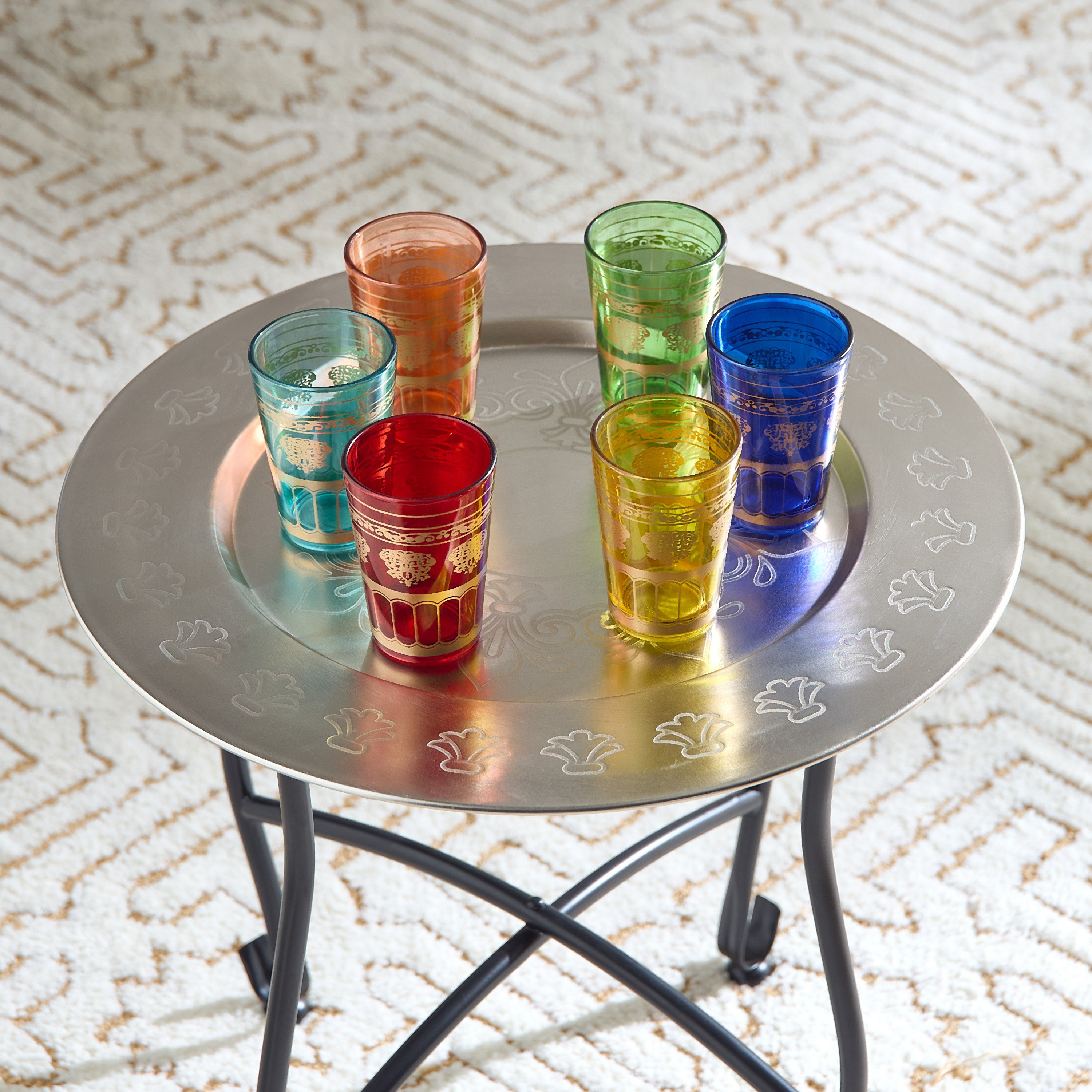 طقم أكواب 6 قطع مع طاولة بصينية معدنية وزخارف مغربية من إنيد-hbxhomeware-homedecor-figurinesandornaments-image-2