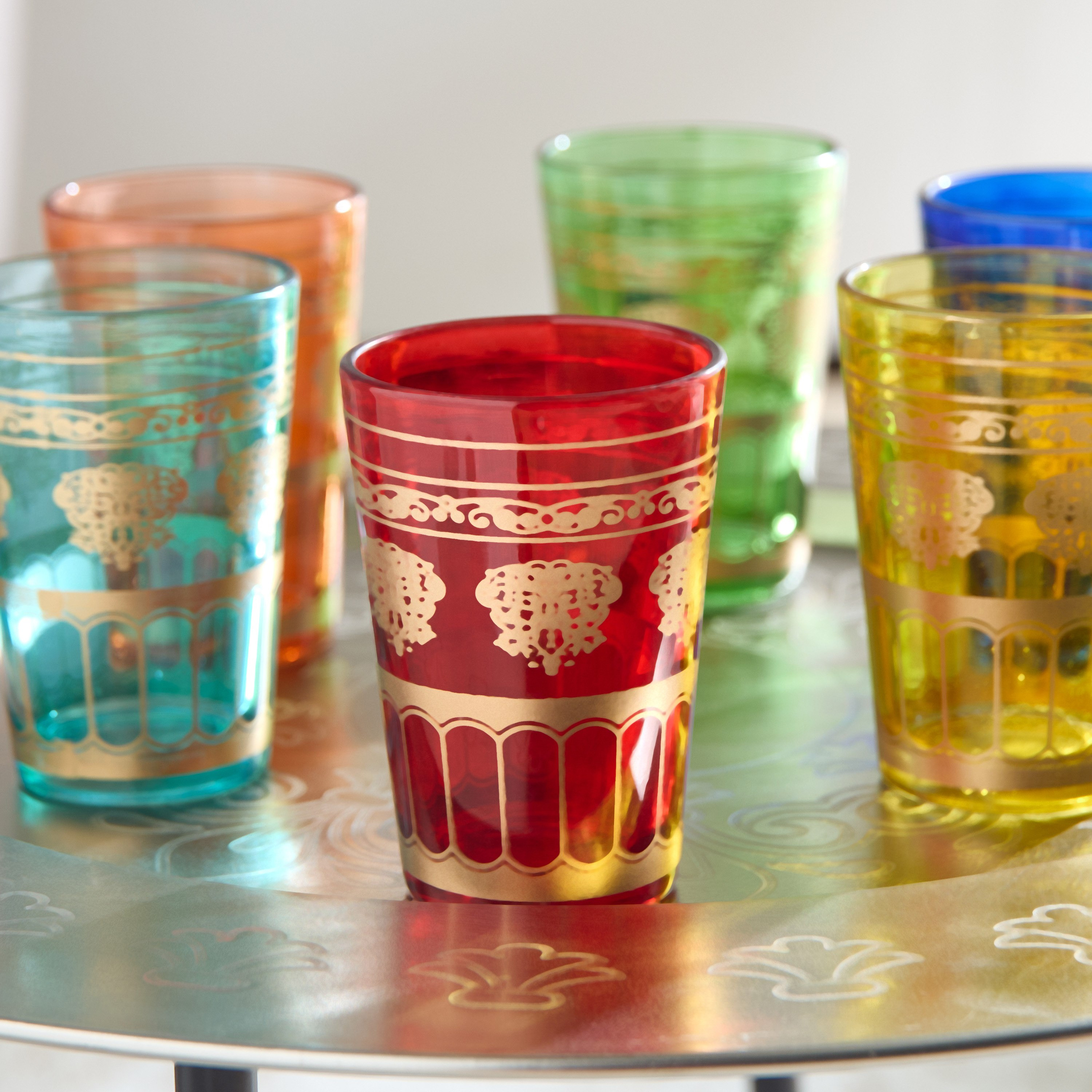 طقم أكواب 6 قطع مع طاولة بصينية معدنية وزخارف مغربية من إنيد-hbxhomeware-homedecor-figurinesandornaments-image-3
