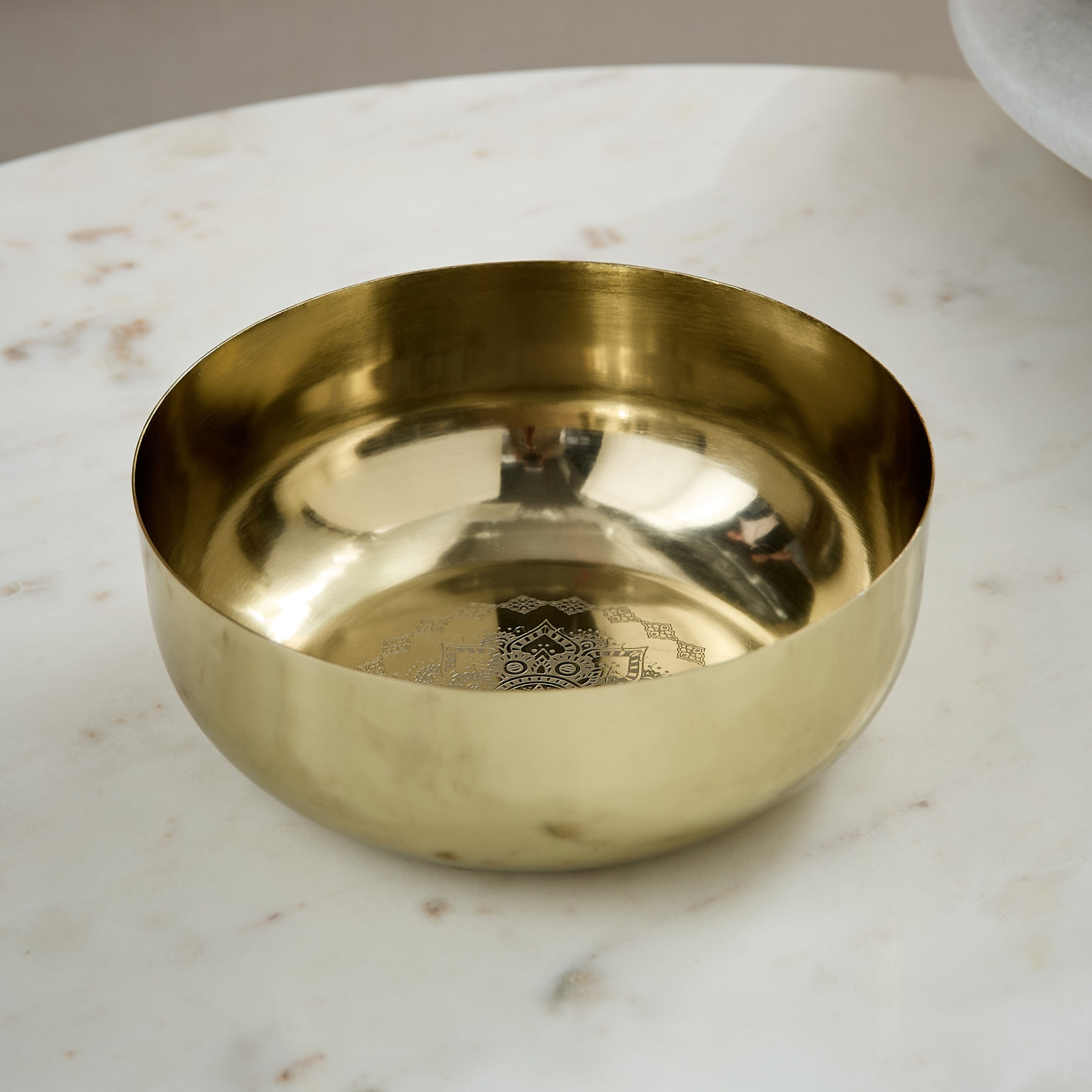 Isac Metal Etched Decorative Bowl - 20x20x8 cm-hbxdecorandfurnishings-homeaccessories-bowls-image-2