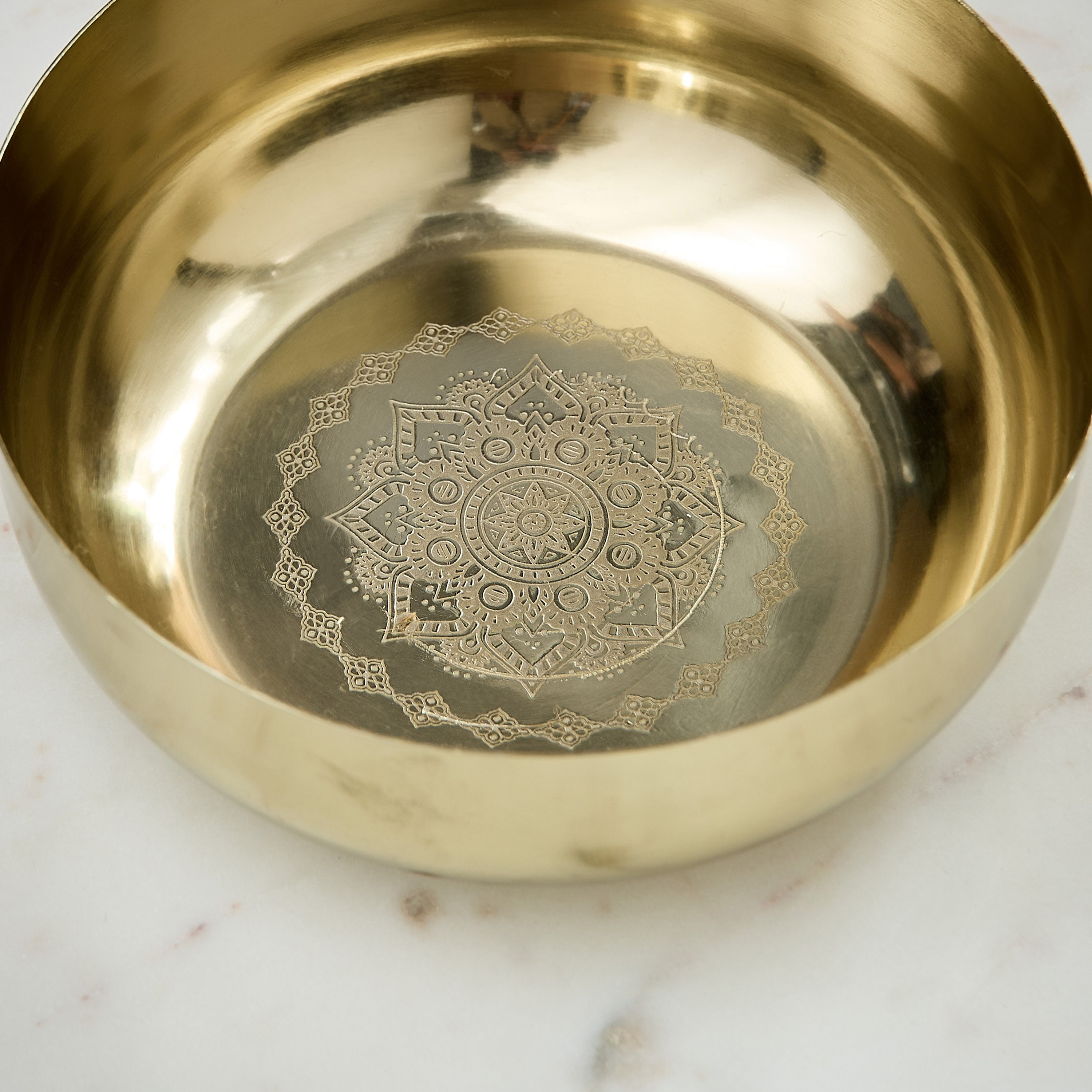 Isac Metal Etched Decorative Bowl - 20x20x8 cm-hbxdecorandfurnishings-homeaccessories-bowls-image-3