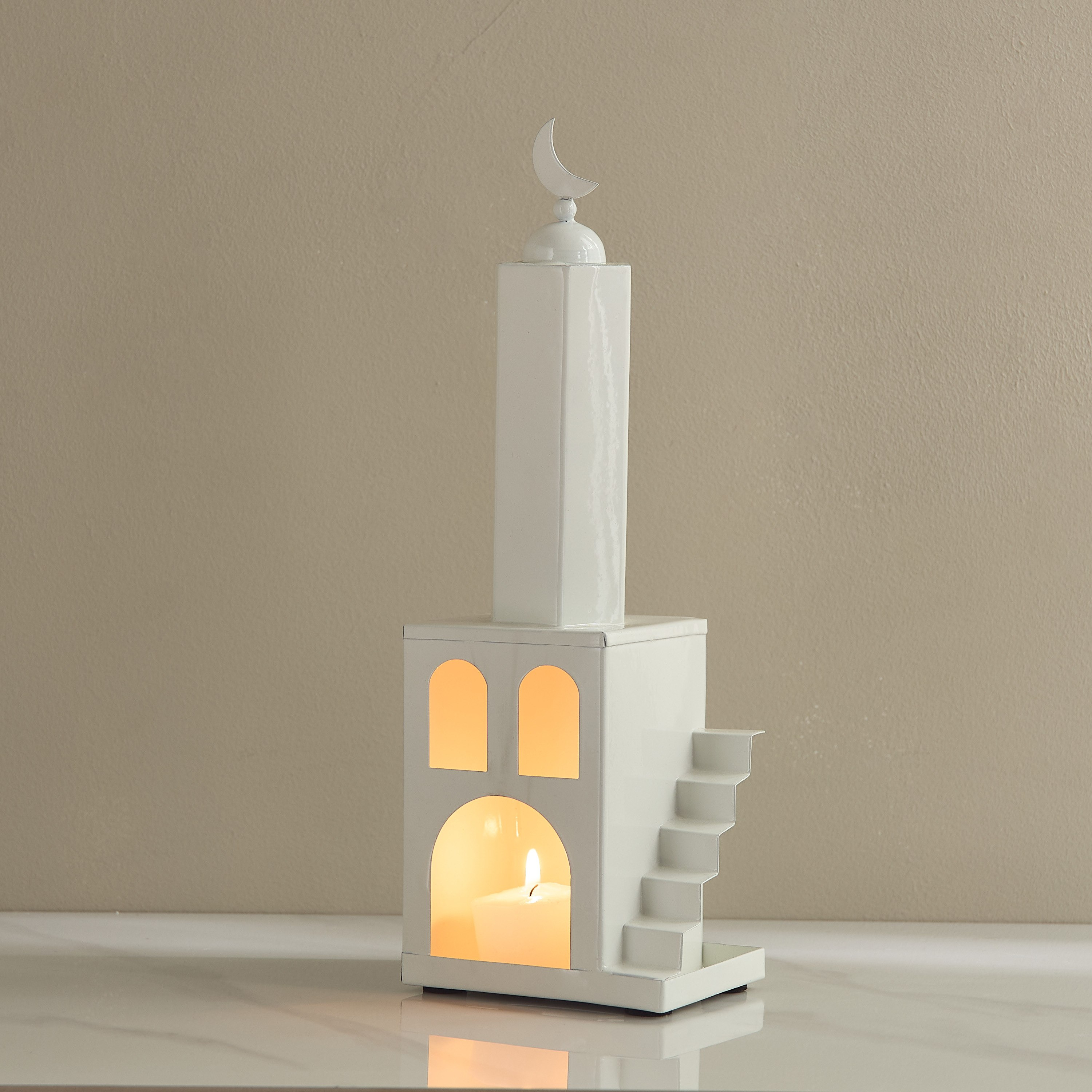 Scaft Metal House Shape Tealight Holder - 10x8x28.5 cm-hbxlivingroom-decorandaccessories-candleholders-image-1