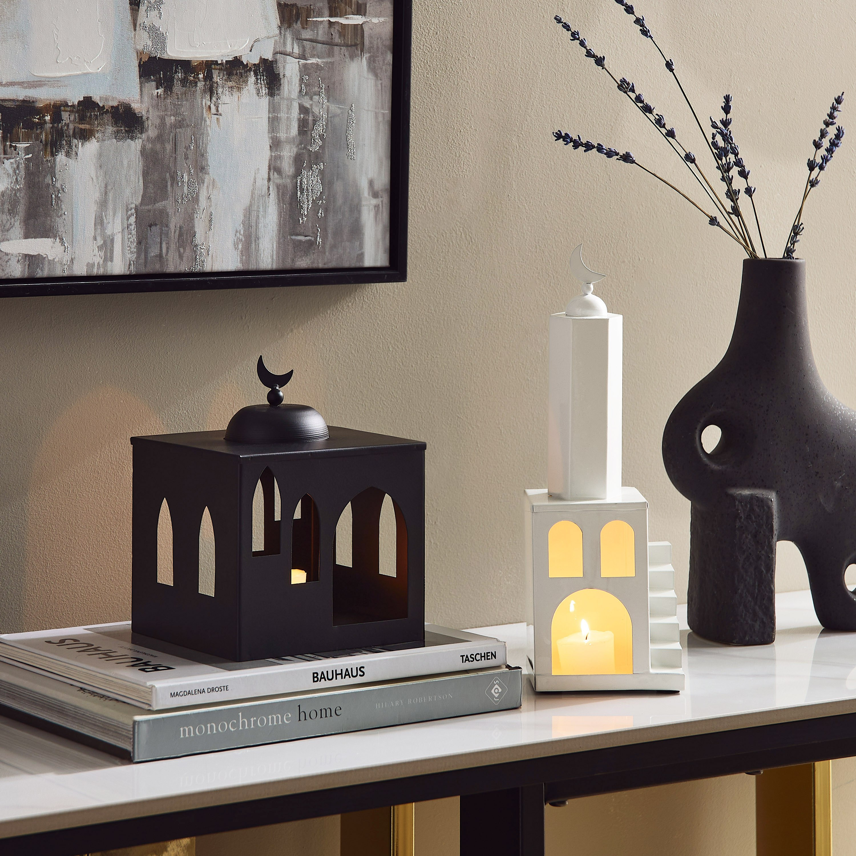 حامل شموع صغيرة على شكل منزل معدن من سكافت - 14.5x14x19 سم-hbxlivingroom-decorandaccessories-candleholders-image-5