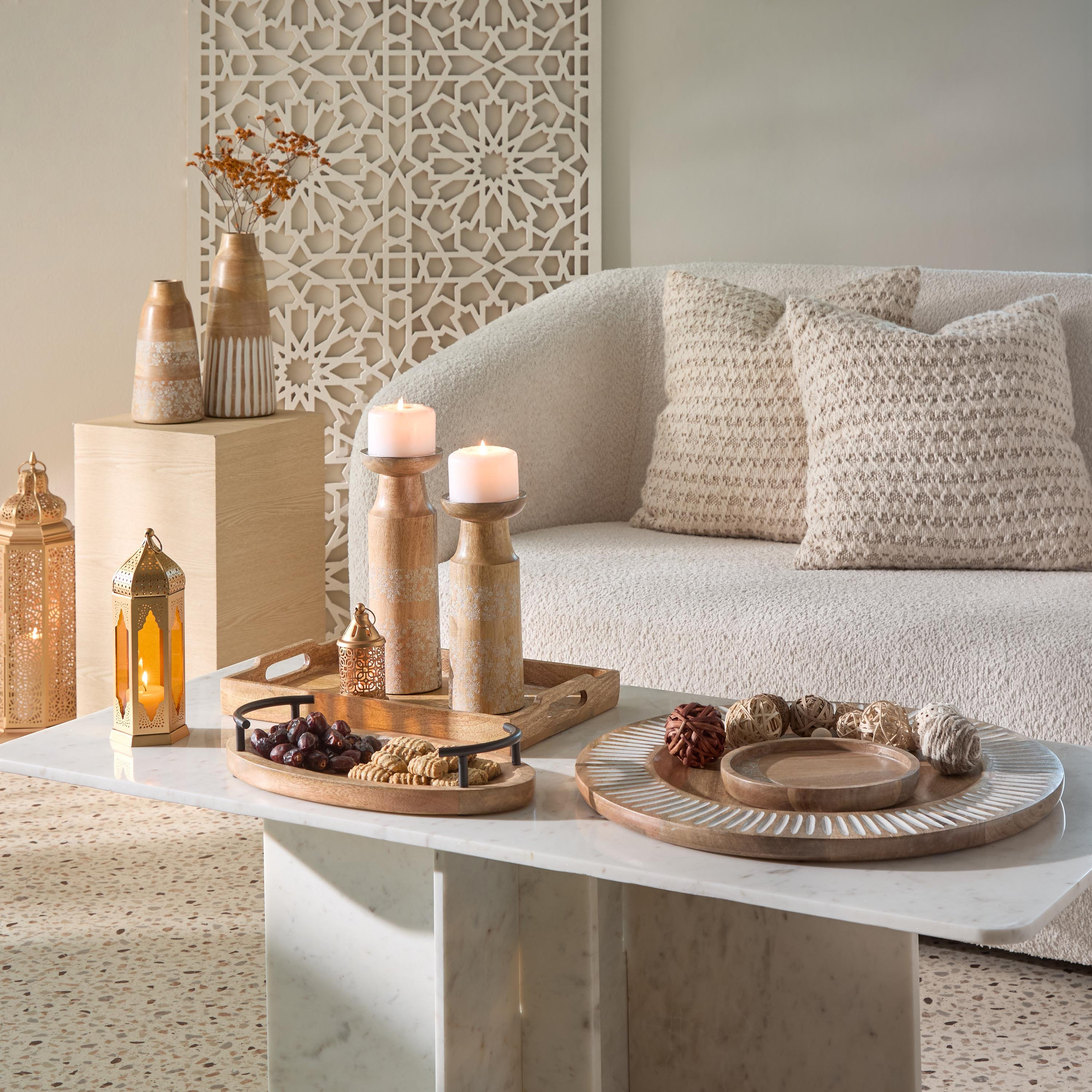 صينية ديكور من الخشب الطبيعي المنقوش ونمط الدانتيل - 50x50x3 سم-PROMO_HB_AE_B1G1_250925-image-4