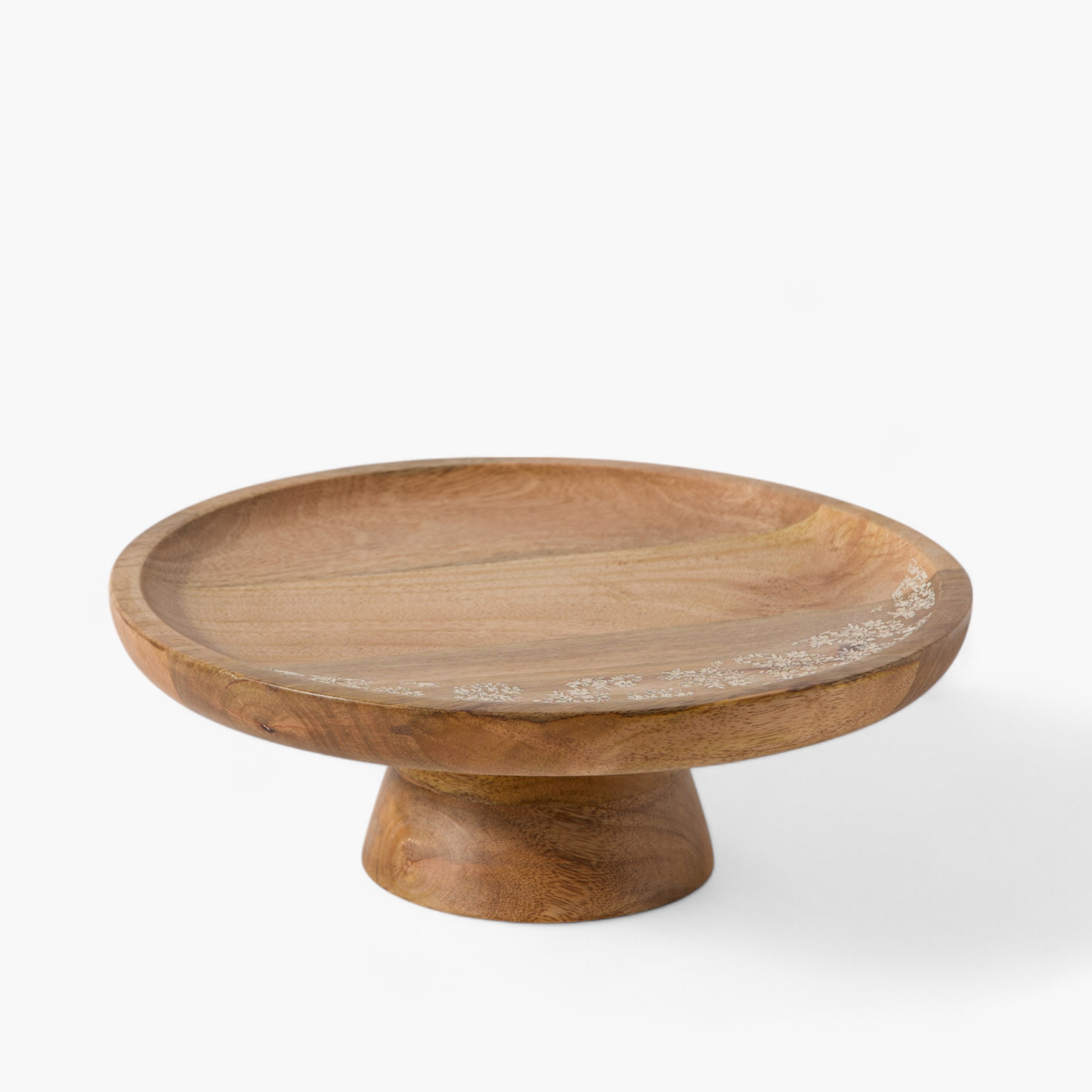 حامل كيك من الخشب الطبيعي المنقوش ونمط الدانتيل - 30x30x10.5 سم-hbxdecorandfurnishings-tabletop-serveware-image-6