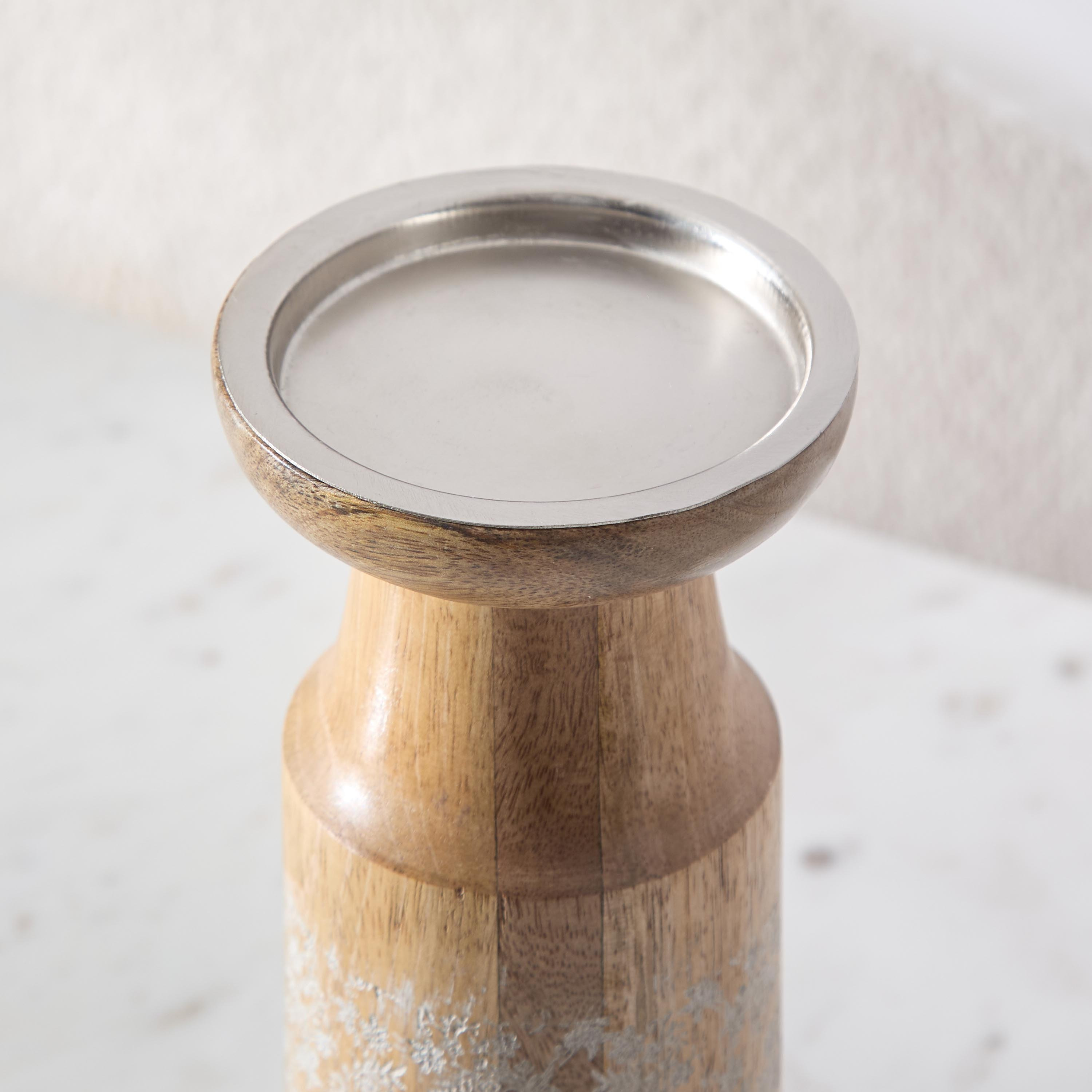 Lace Pattern with Etching Natural Wood Pillar Candle Holder - 10x10x30 cm-hbxlivingroom-decorandaccessories-candleholders-image-3