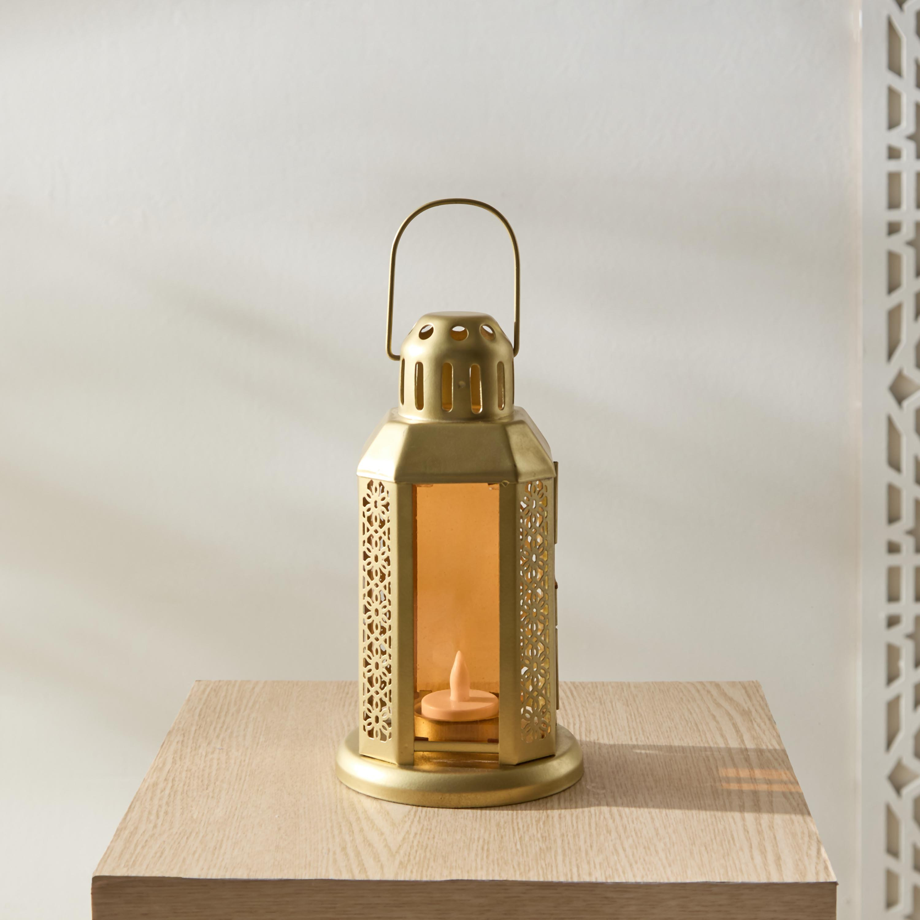 Kensin Metal Cutwork Lantern - 11.5x11.5x22 cm-hbxdecorandfurnishings-homeaccessories-lanterns-image-1