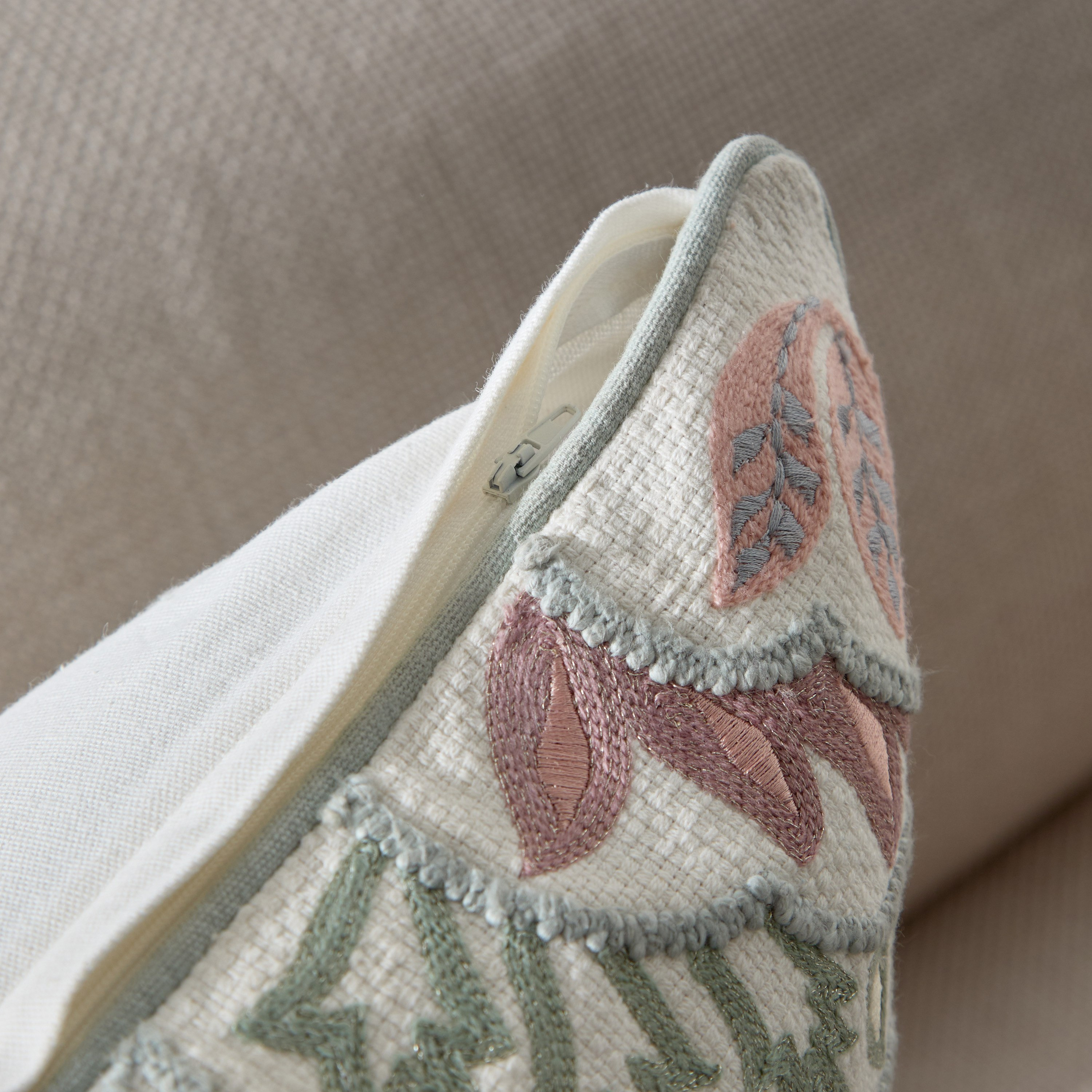 Trado Paisley Embroidered Filled Cushion - 50x50 cm-hbxhomeware-hbxbedroom-image-3